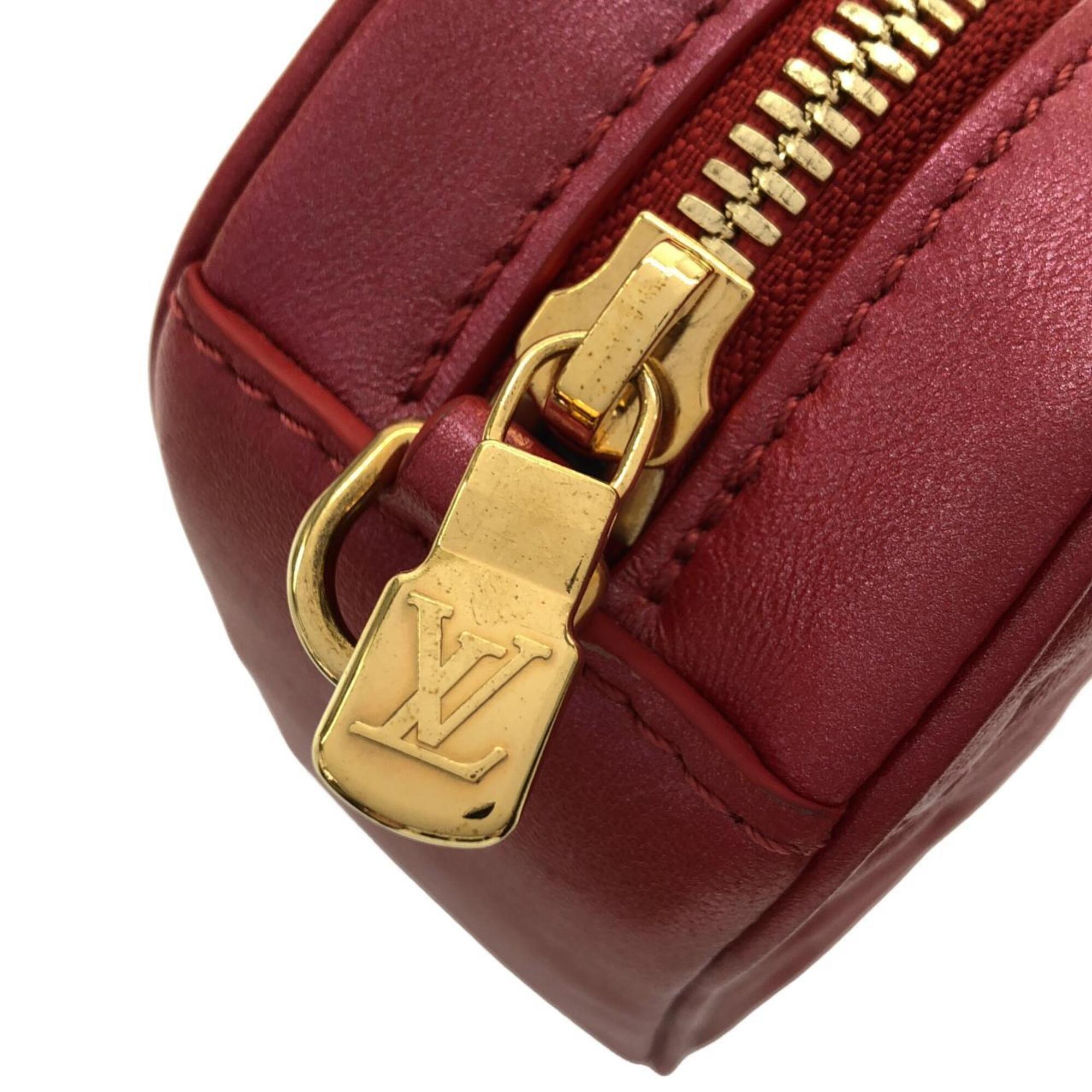 Louis Vuitton Rouge Leather Shoulder Bag (Pre-Owned)