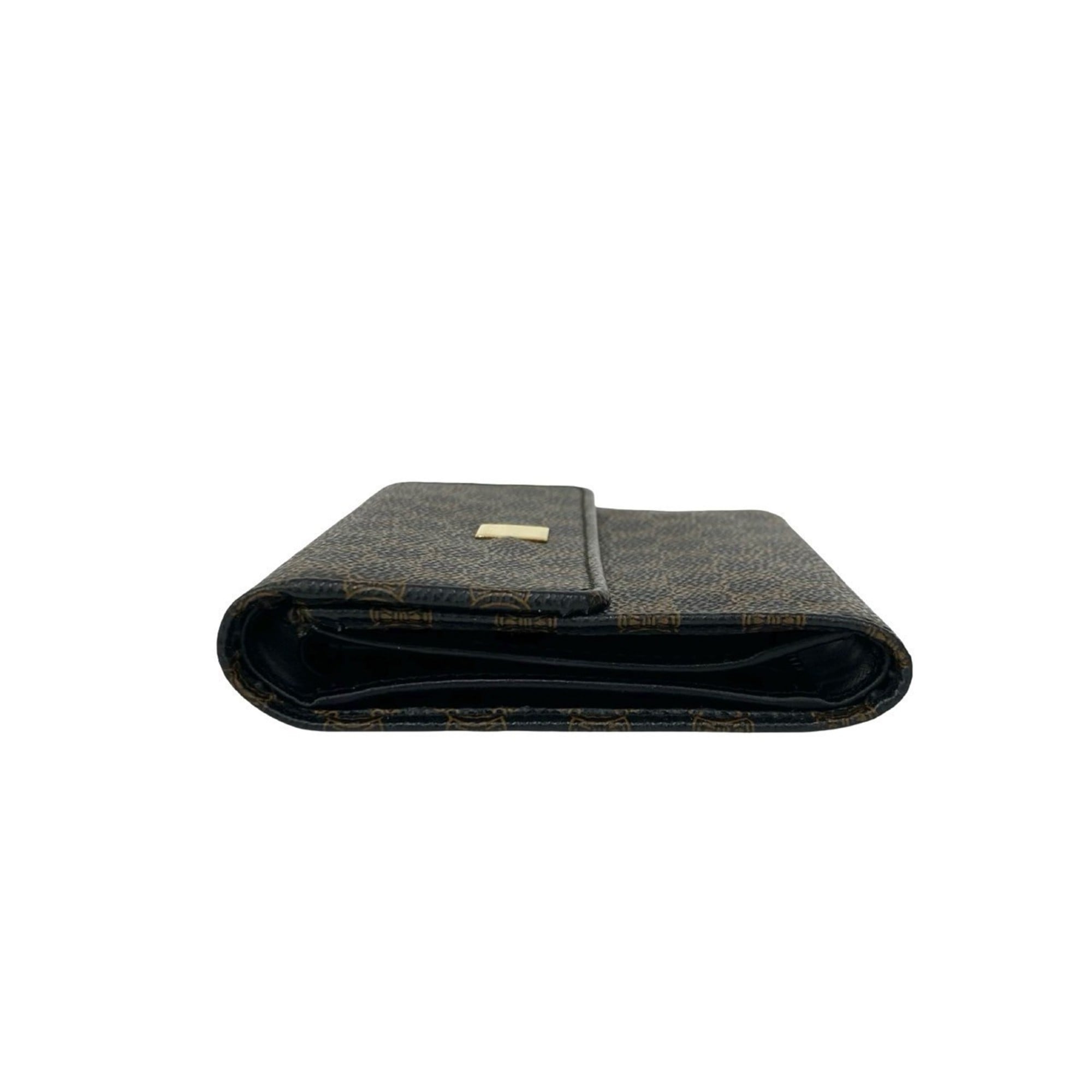 Celine Black Brown Leather Pvc Wallet (Tri-Fold) (Pre-Owned)