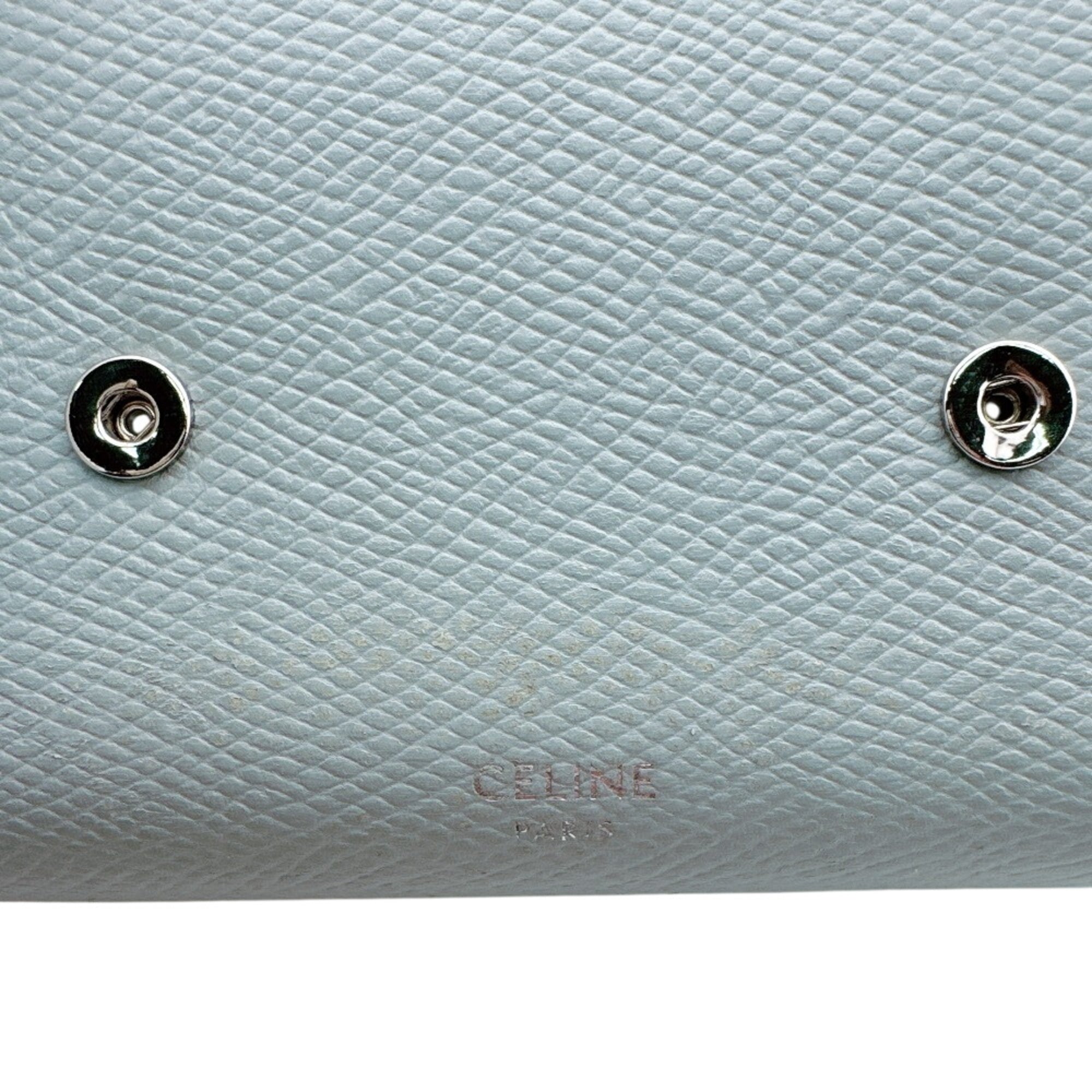 Celine Blue Light Blue Leather Wallet (Tri-Fold) (Pre-Owned)