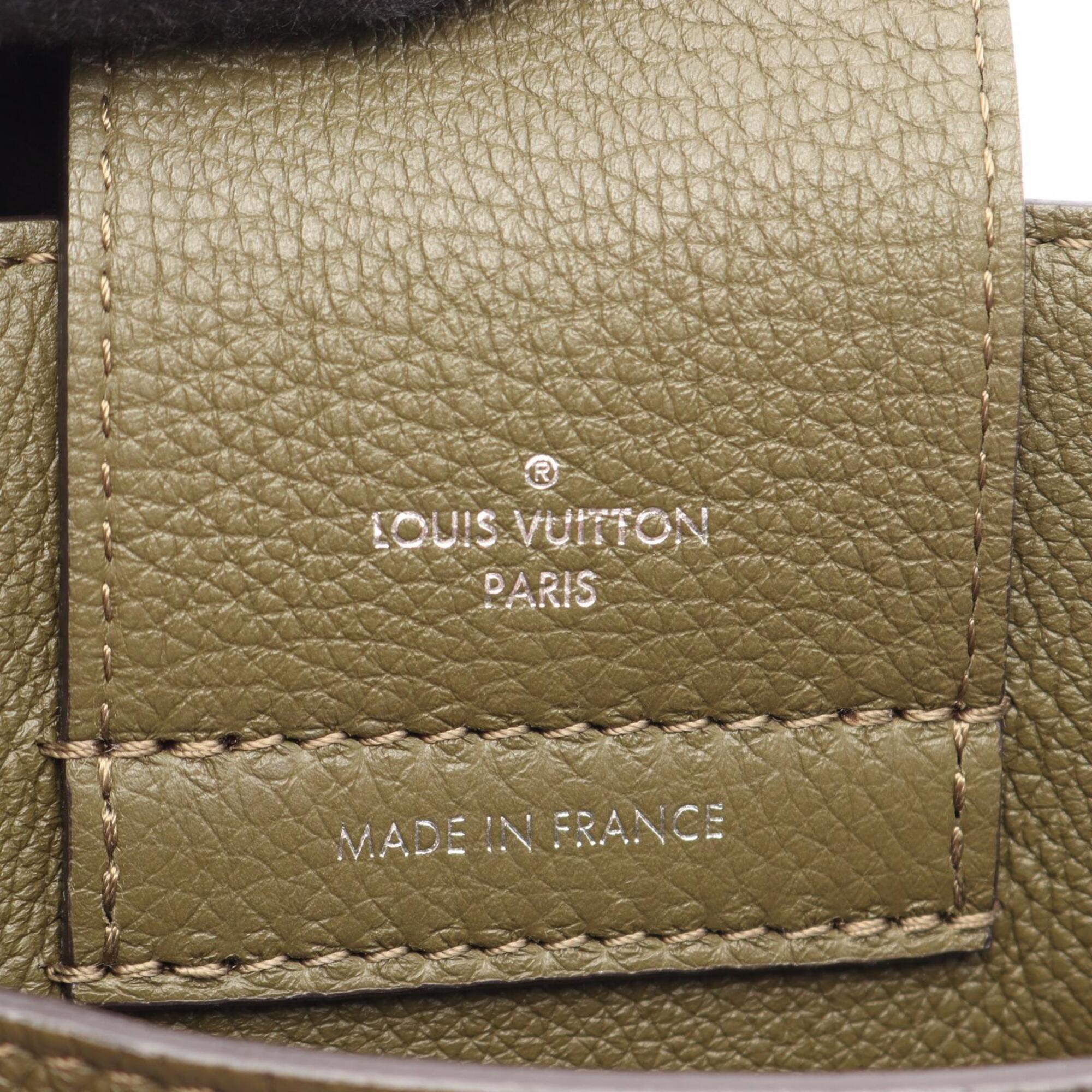 Louis Vuitton Black Khaki Noir Leather Handbag (Pre-Owned)