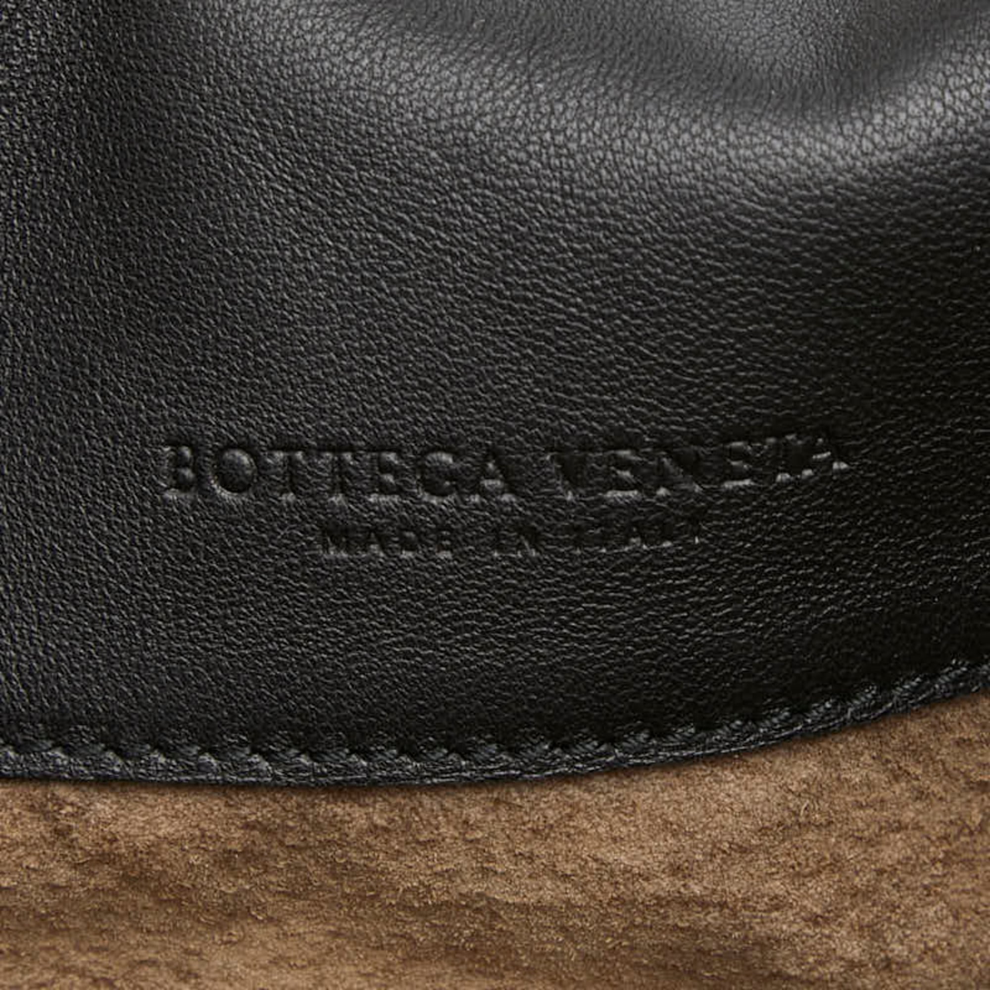 Bottega Veneta Black Leather Handbag Tote Bag (Pre-Owned)