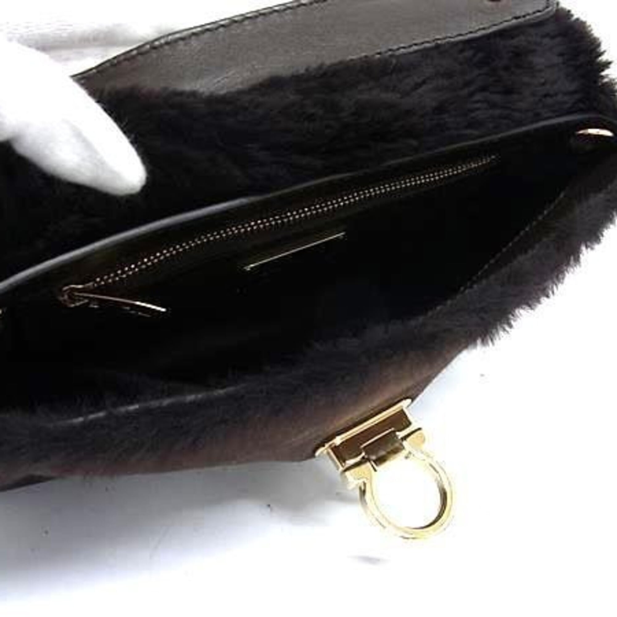 Salvatore Ferragamo Brown Leather Handbag Shoulder Bag (Pre-Owned)