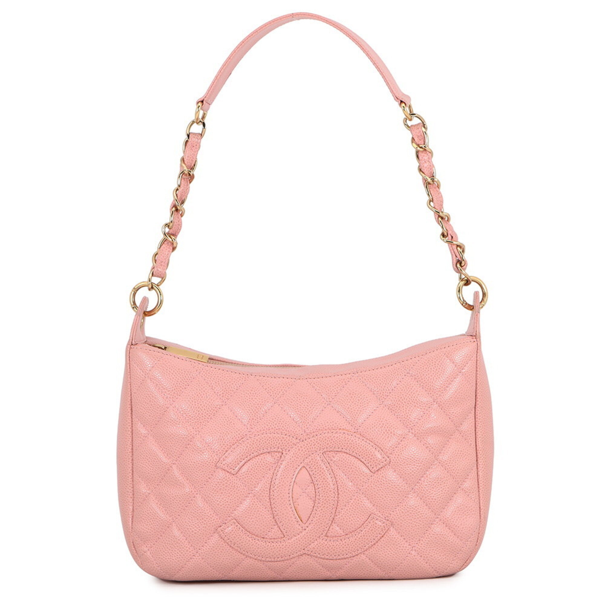 Chanel Pink Grained Calfskin Handbag Shoulder Bag (Pre-Owned)