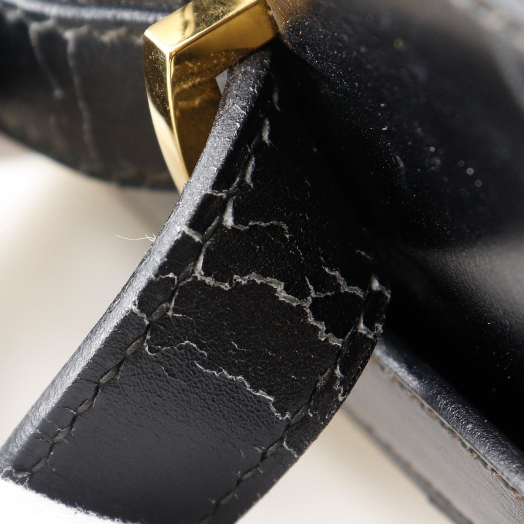 Hermes Beige Black Leather Handbag (Pre-Owned)