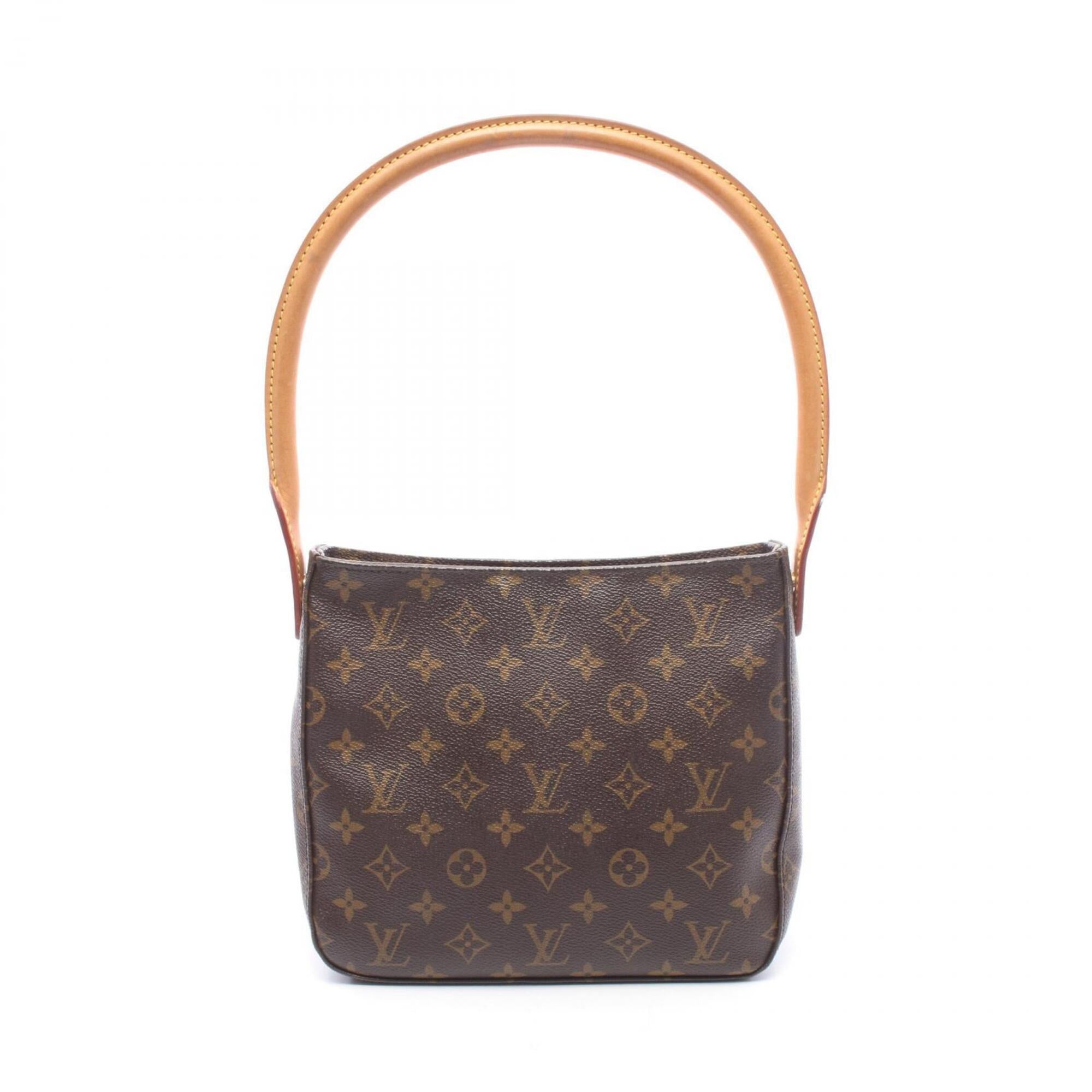 Louis Vuitton Brown Coated Canvas Leather Handbag Shoulder Bag (Pre-Owned)