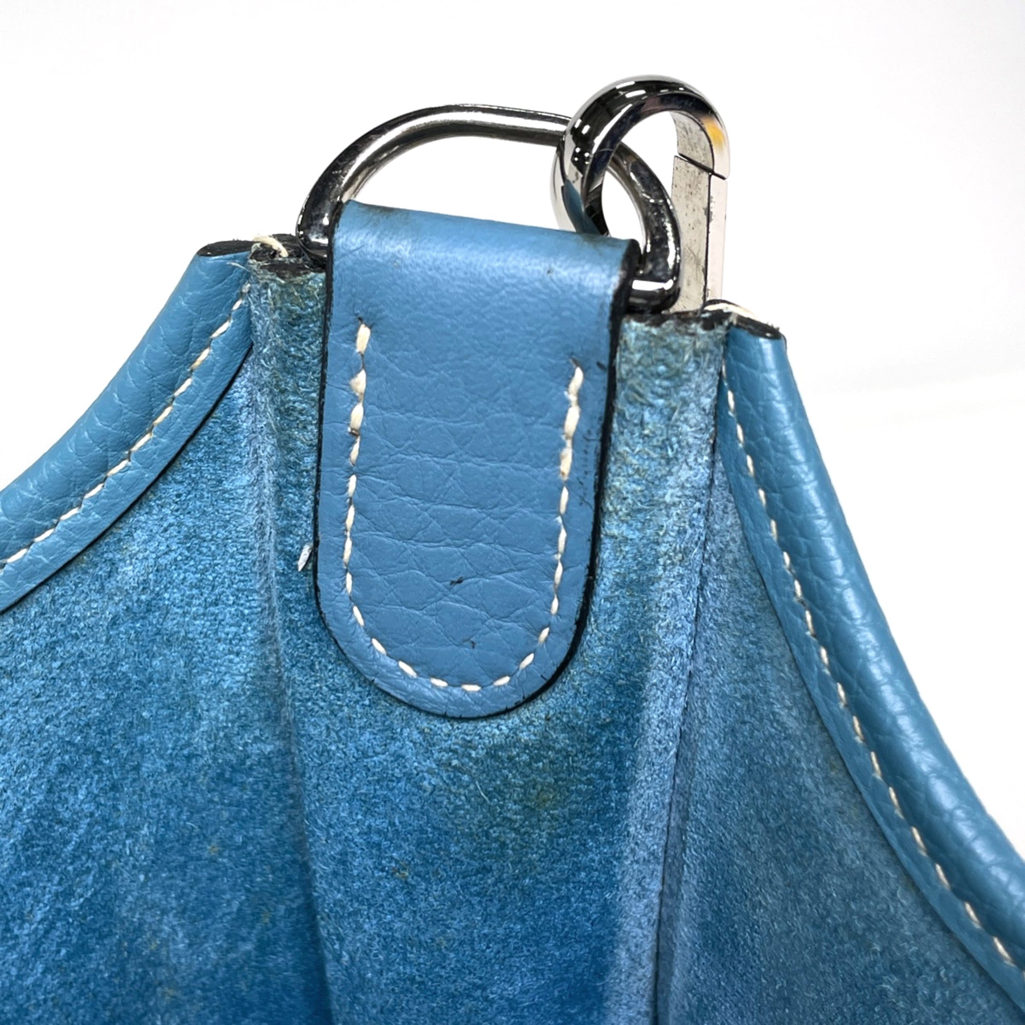 Hermes Evelyne Blue Jean Taurillon Clemence Leather Shoulder Bag (Pre-Owned)