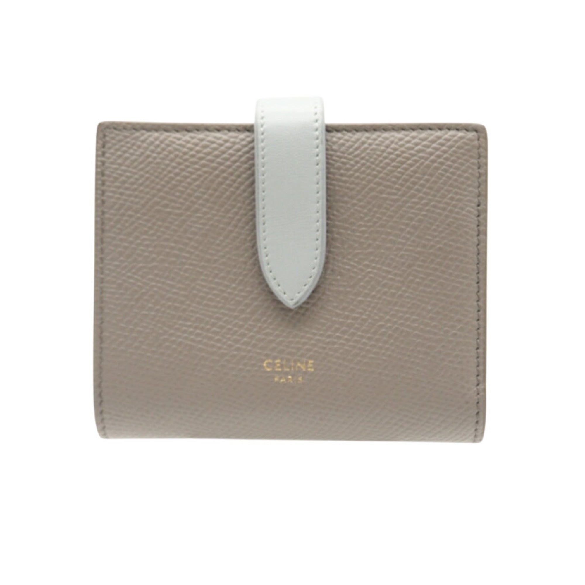 Celine Beige Blue Leather Wallet (Bi-Fold) (Pre-Owned)