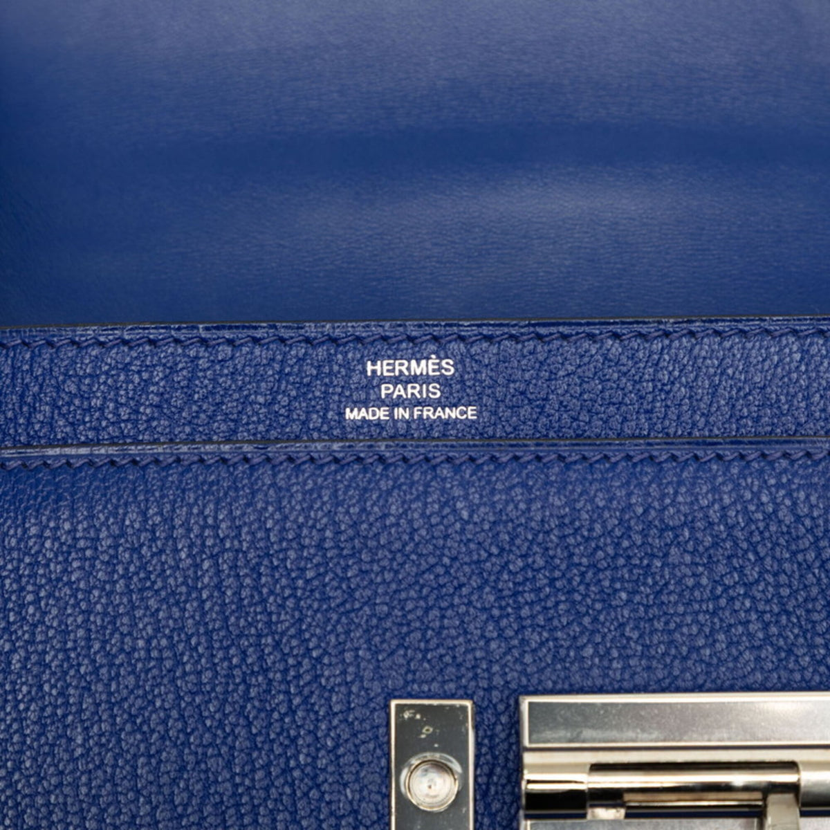 Hermes Blue Chevre Leather Shoulder Bag (Pre-Owned)