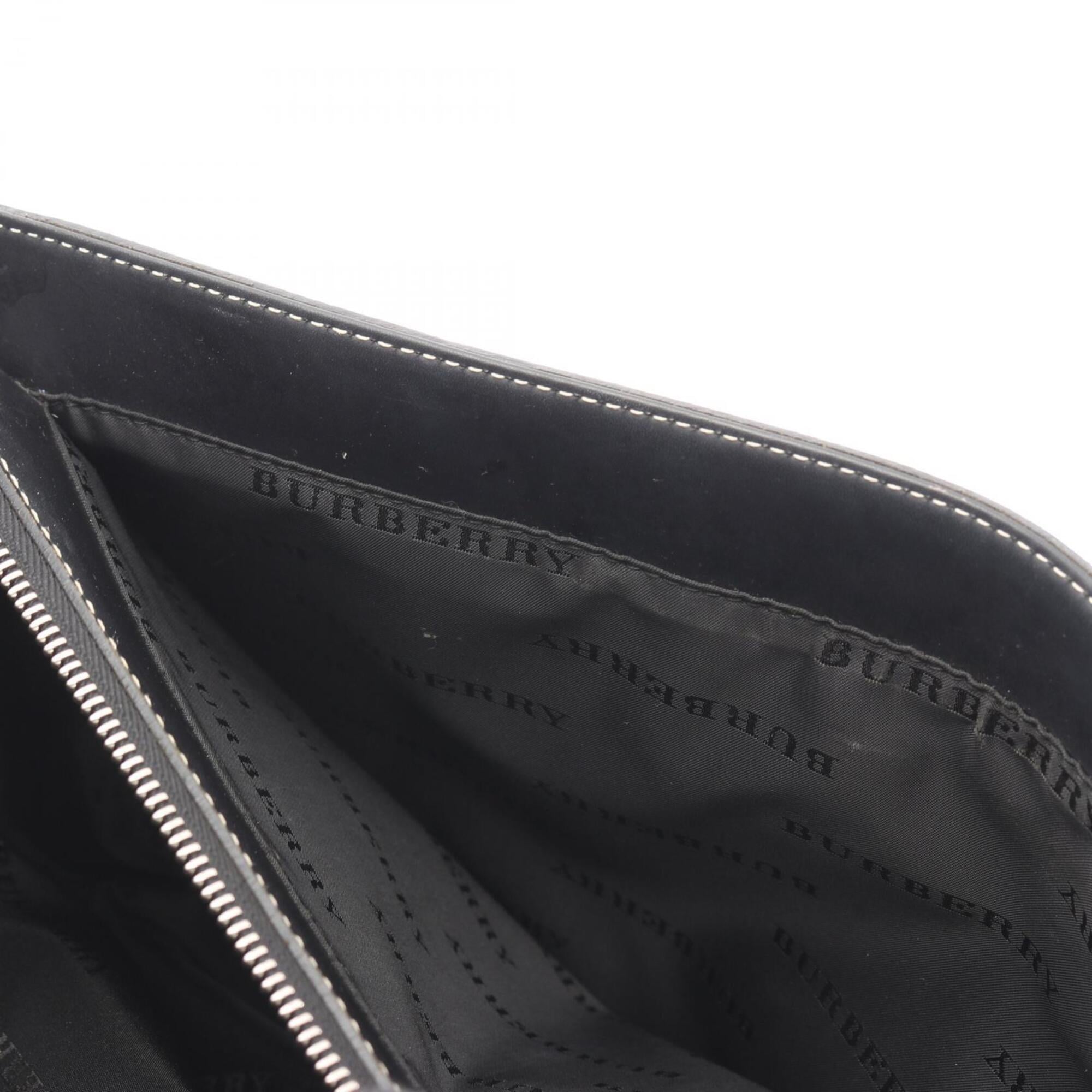 Burberry Black Ivory Canvas Leather Handbag (Pre-Owned)