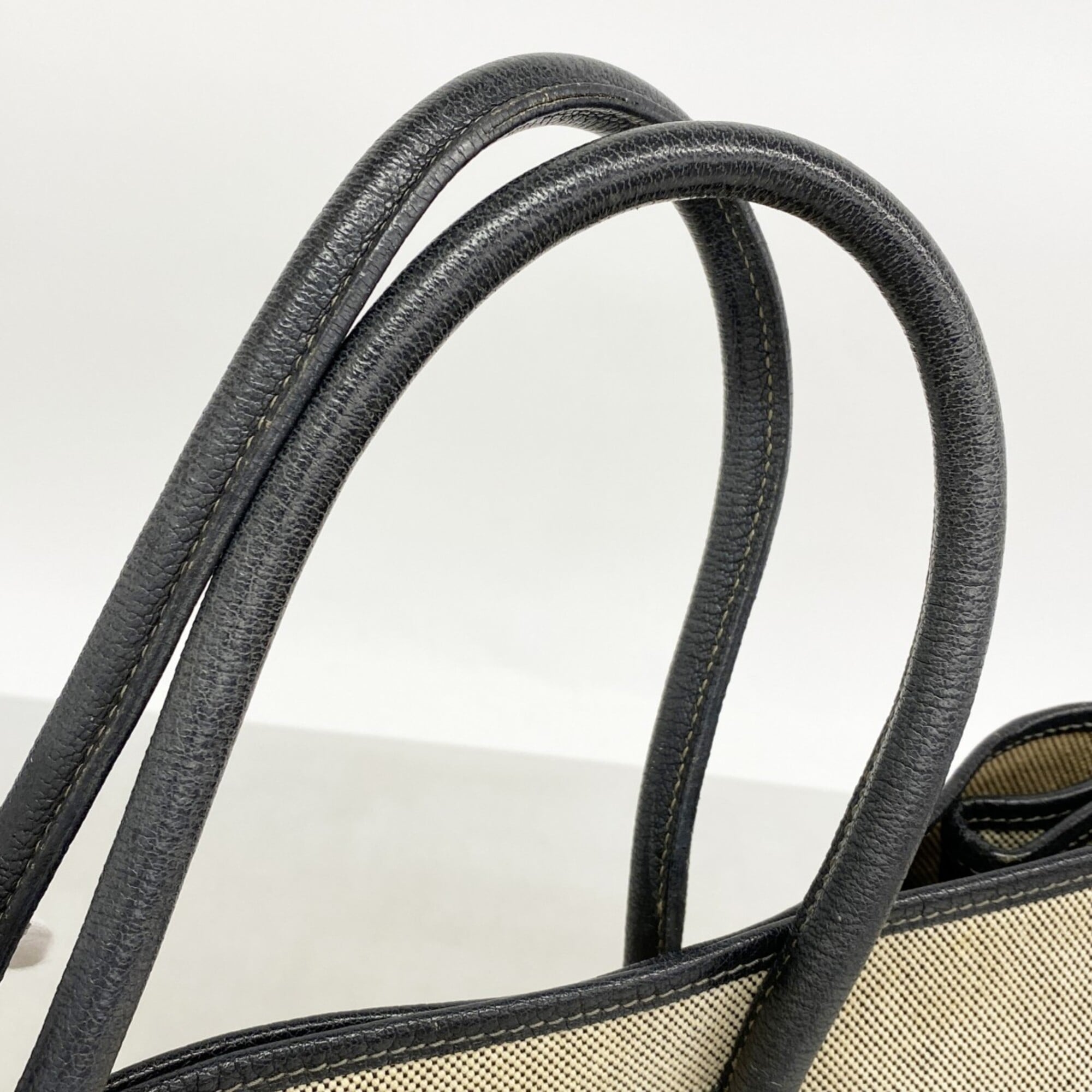 Hermes Black Toile H Tote Bag (Pre-Owned)