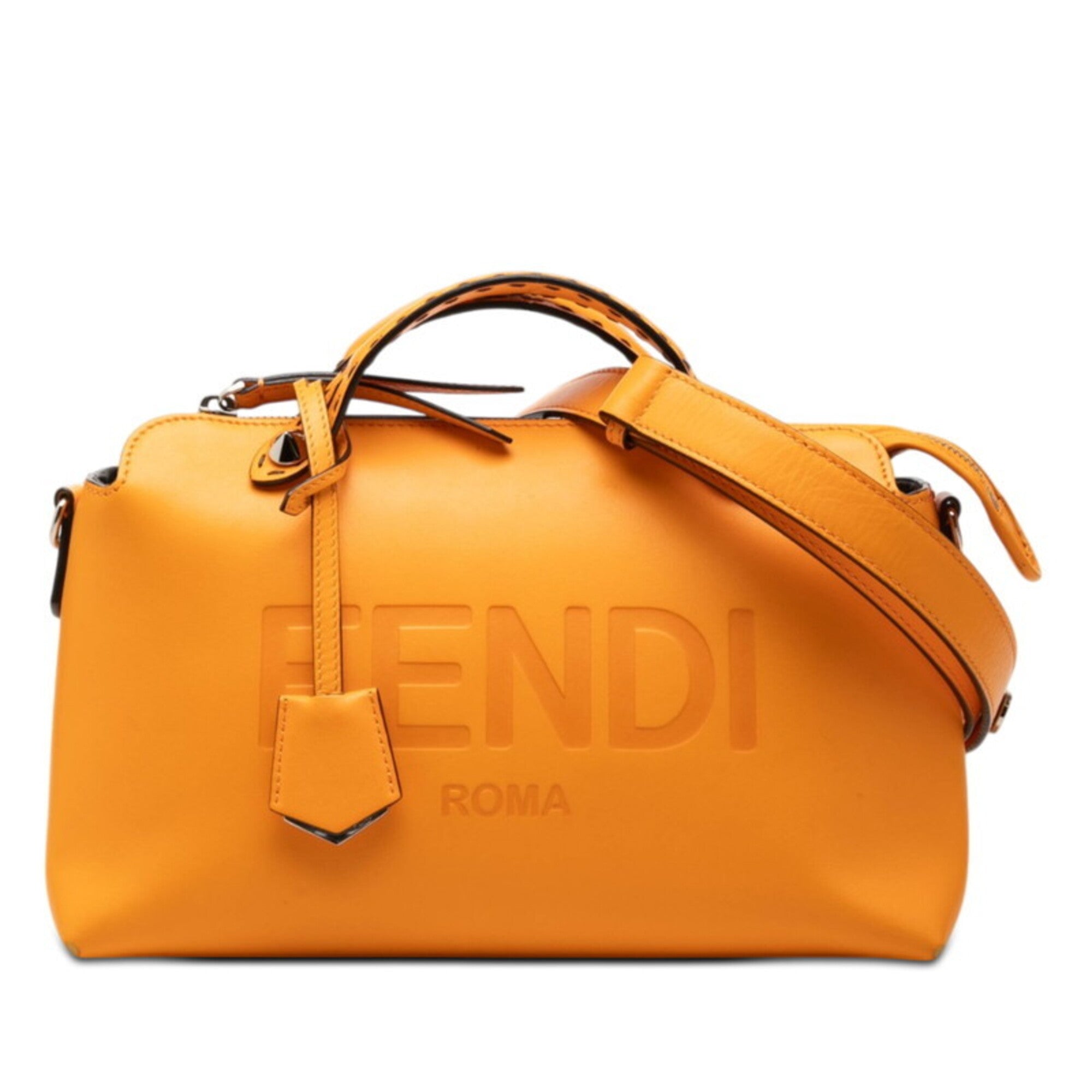 Fendi Orange Leather Handbag Shoulder Bag (Pre-Owned)
