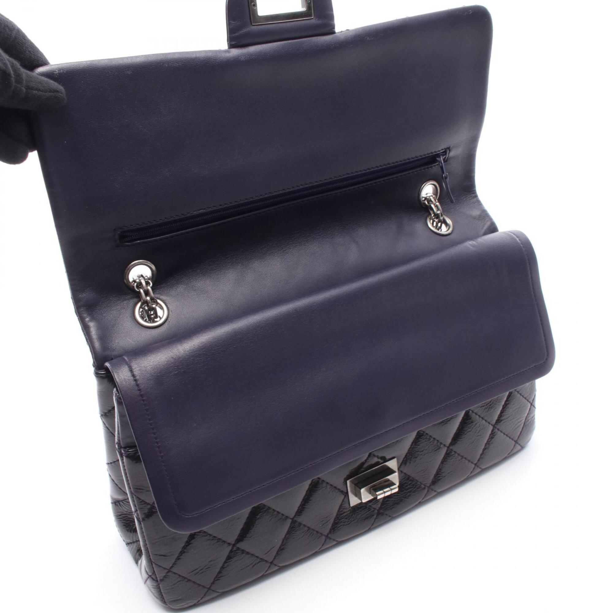 Chanel Purple Patent Leather Handbag Shoulder Bag (Pre-Owned)