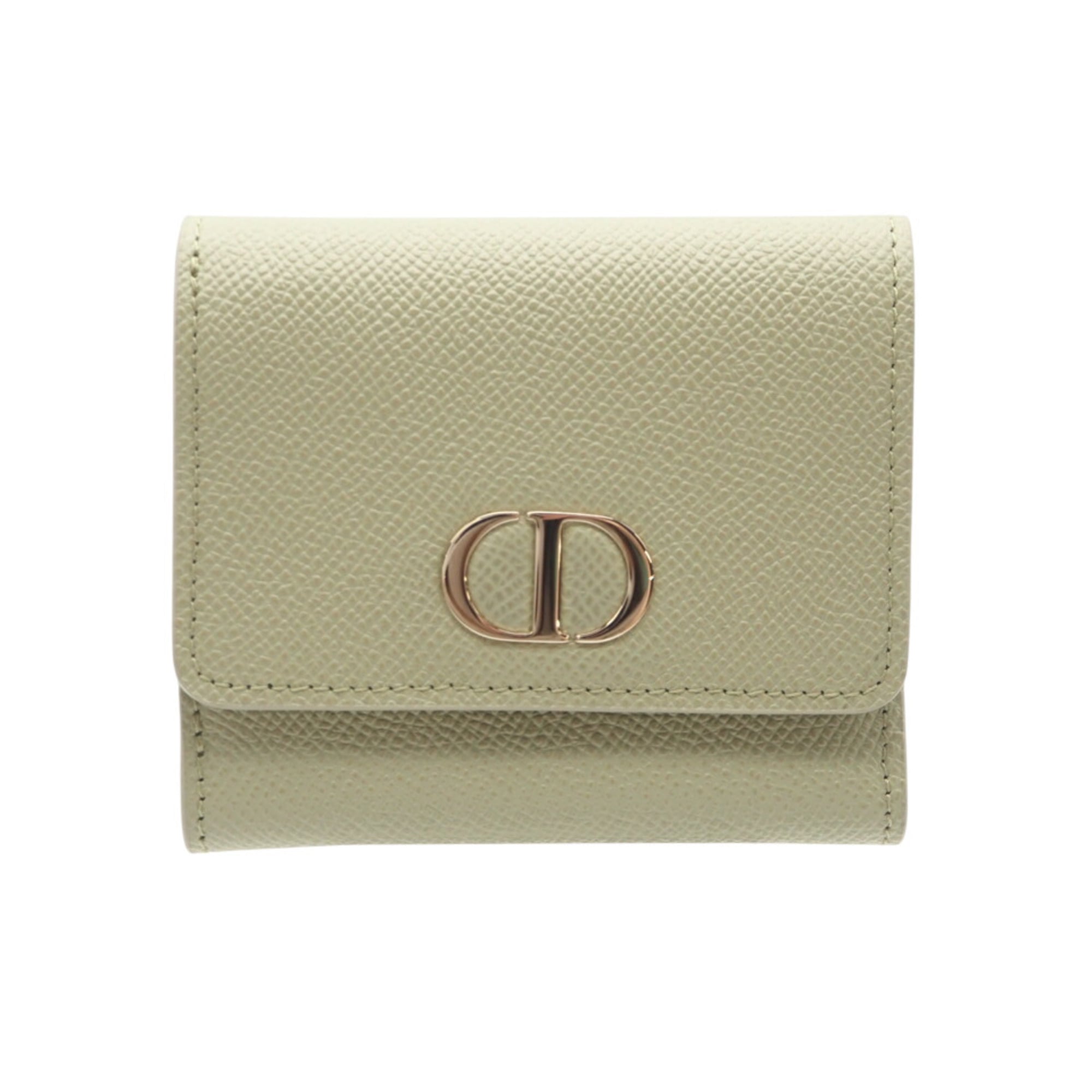 Christian Dior Green Leather Wallet (Tri-Fold) (Pre-Owned)
