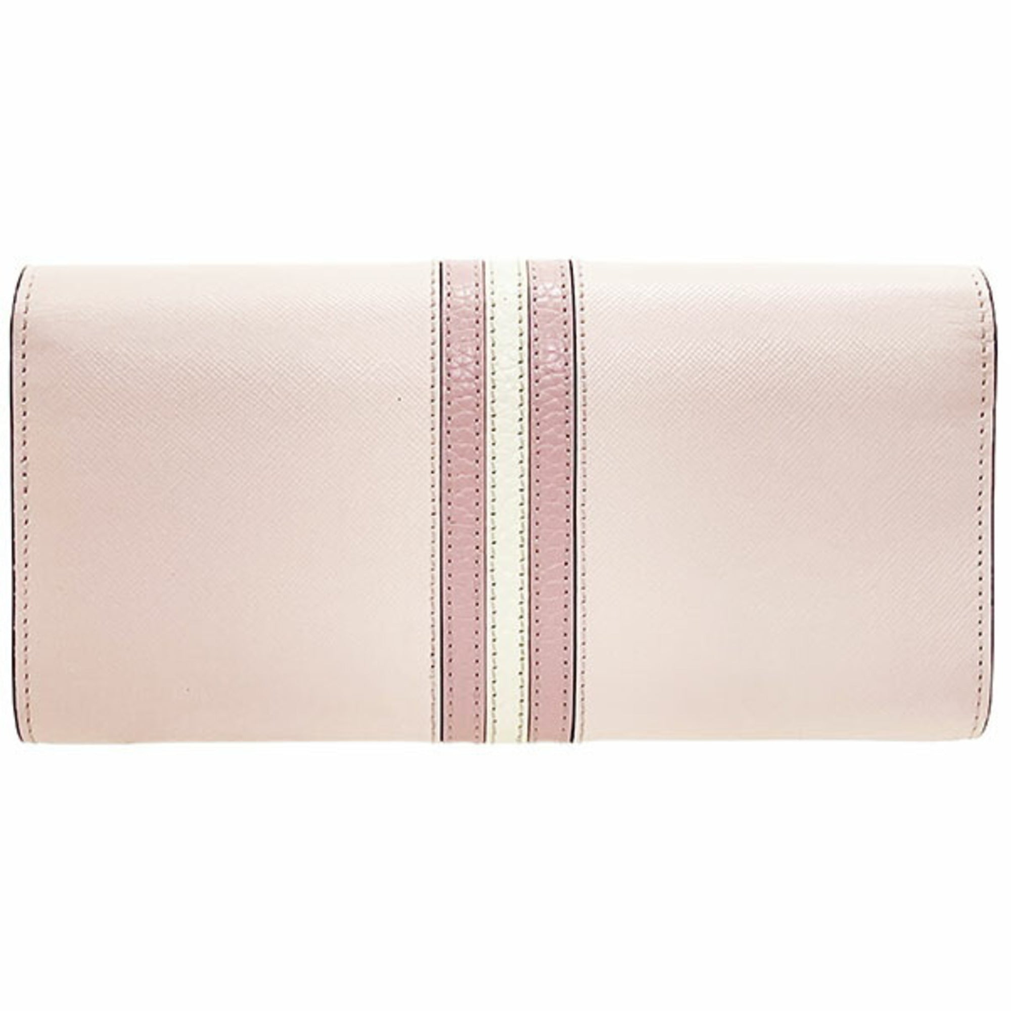 Bally Light Pink Pink White Leather Long Wallet (Bi-Fold) (Pre-Owned)