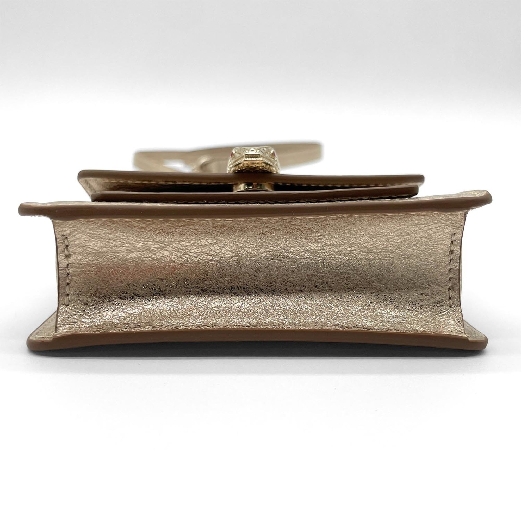 Bvlgari Champagne Gold Leather Shoulder Bag (Pre-Owned)