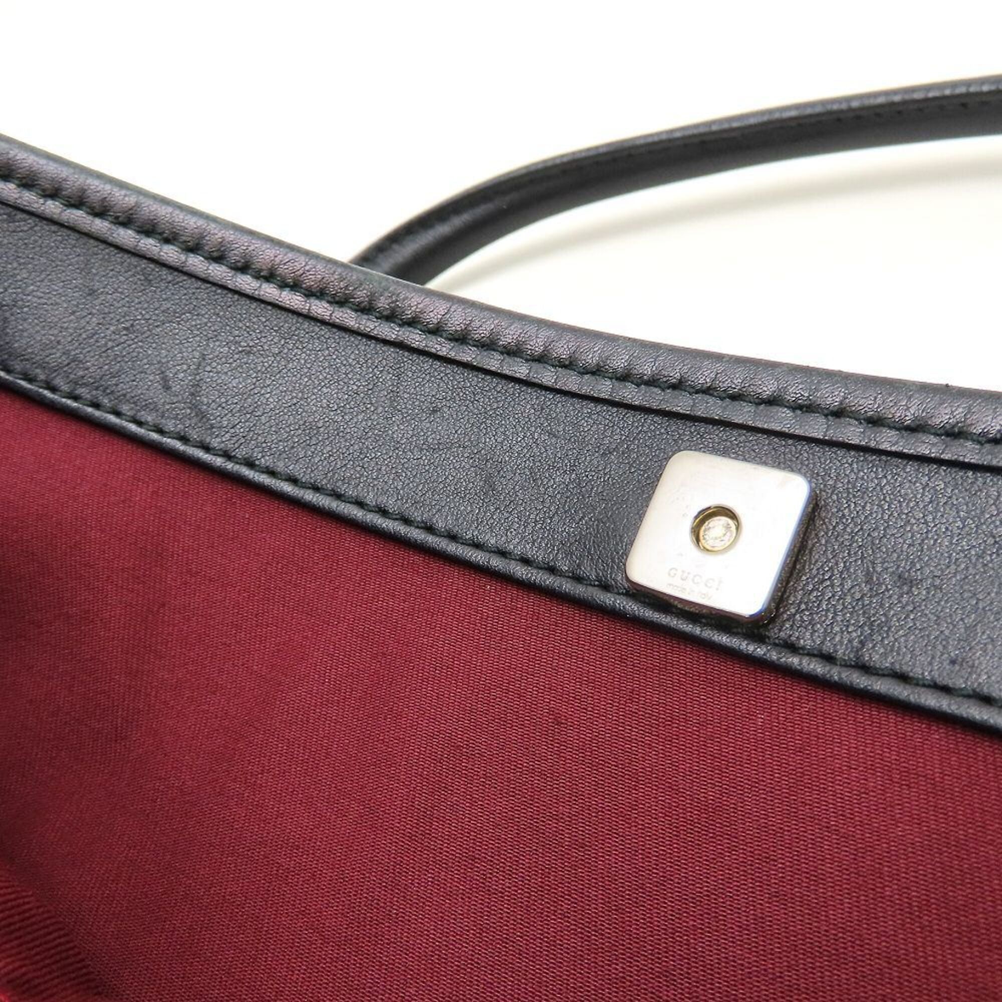 Gucci Black Gg Canvas Leather Tote Bag (Pre-Owned)