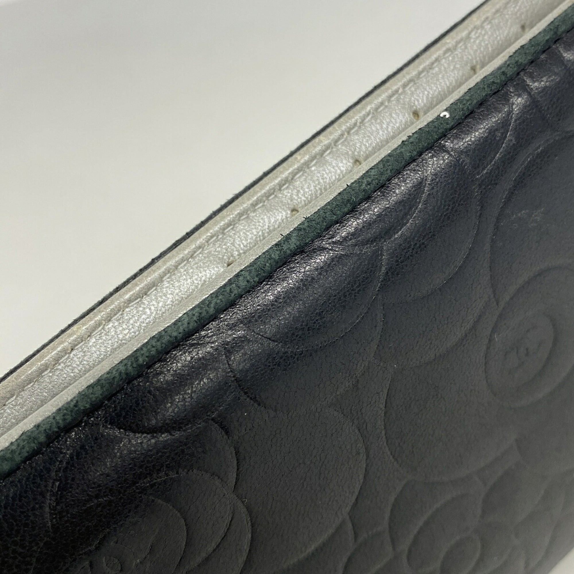 Chanel Black Leather Long Wallet (Bi-Fold) (Pre-Owned)