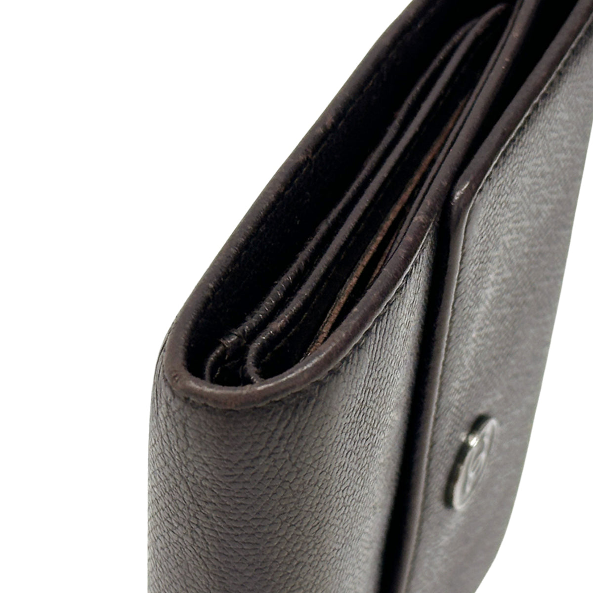 Chanel Dark Brown Leather Wallet (Bi-Fold) (Pre-Owned)