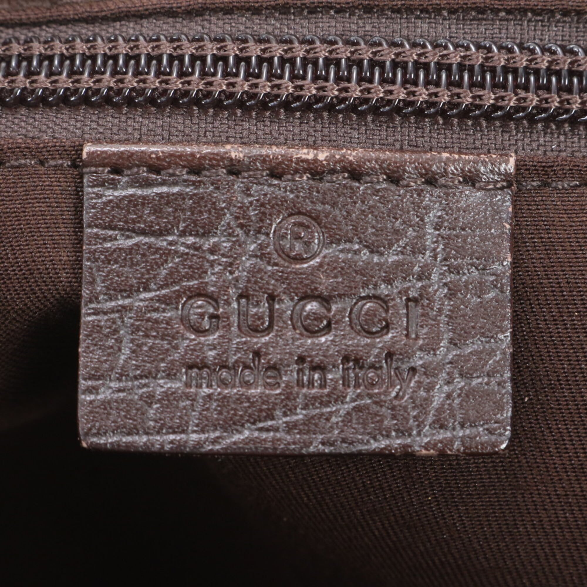 Gucci Brown Leather Coated Canvas Handbag Shoulder Bag Tote Bag (Pre-Owned)