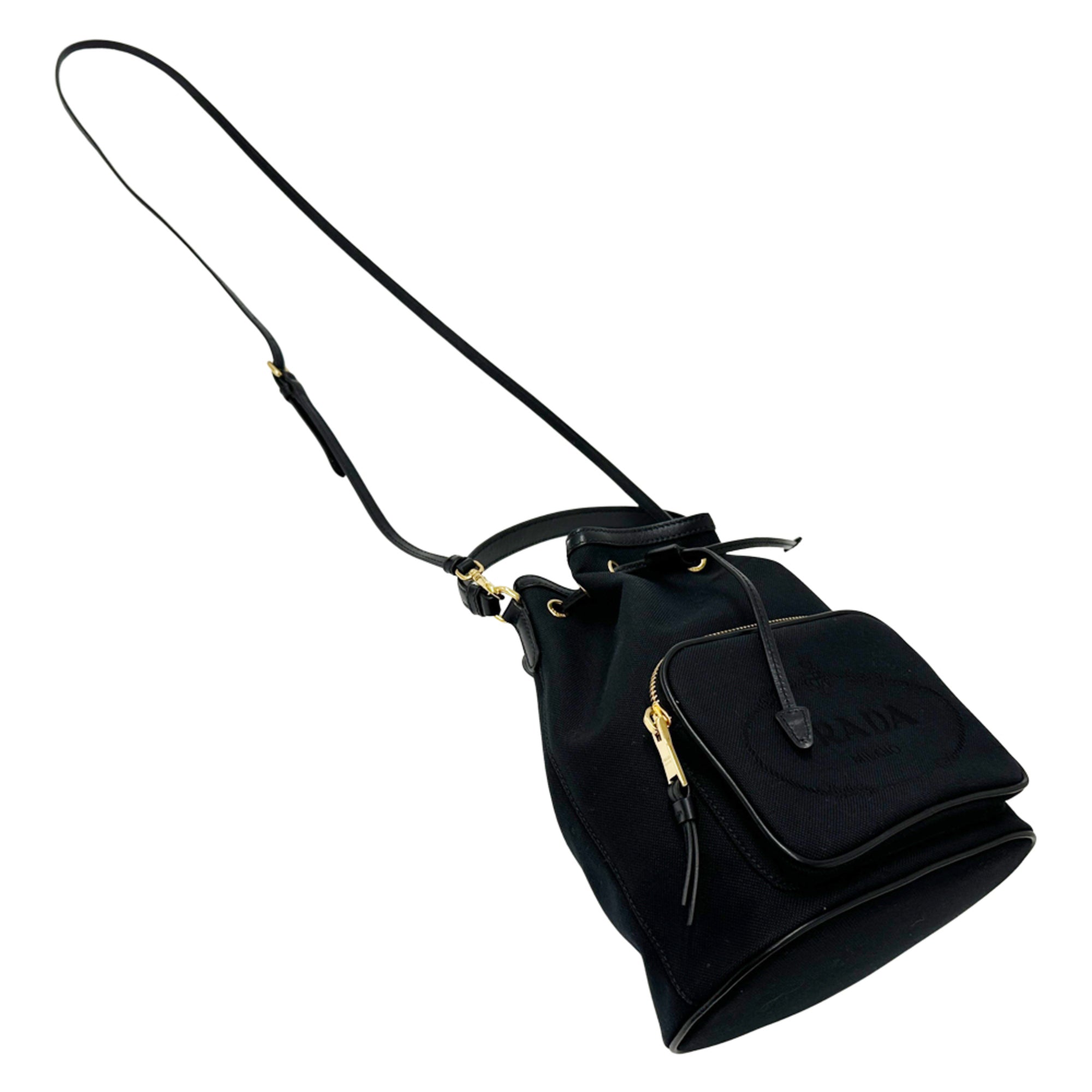 Prada Black Canvas Handbag Shoulder Bag (Pre-Owned)