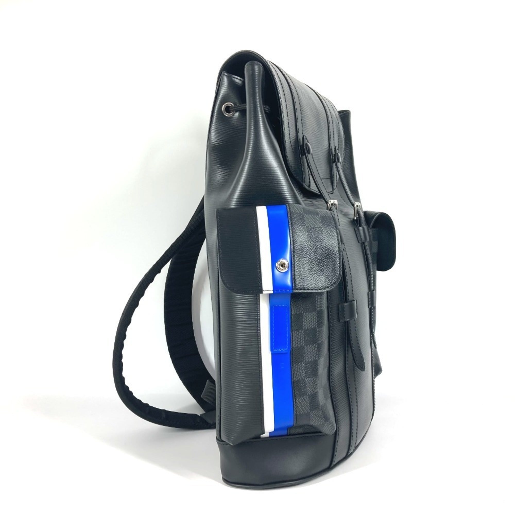 Louis Vuitton Black Blue Monogram Eclipse Epi Leather Backpack (Pre-Owned)