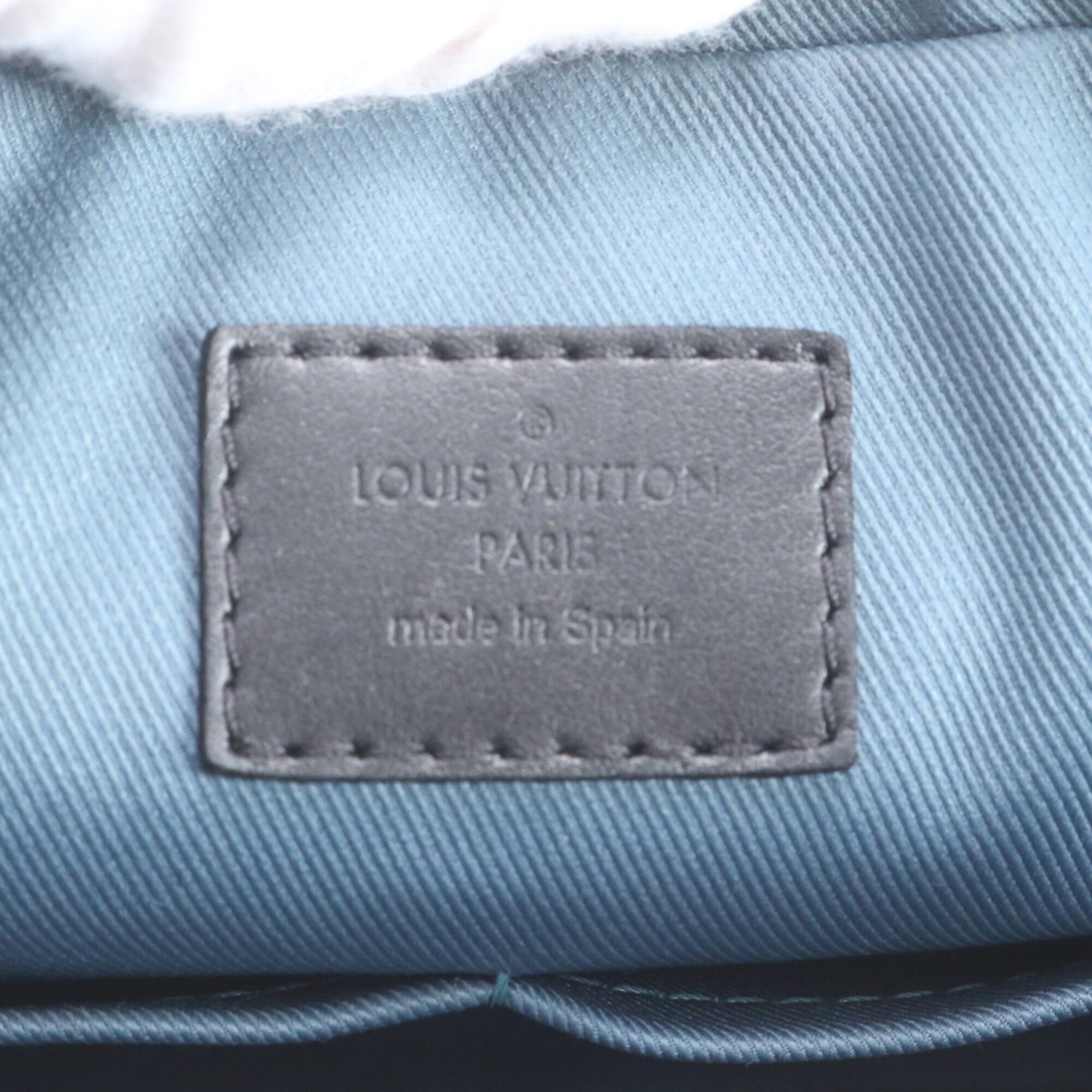 Louis Vuitton Black Leather Coated Canvas Messenger Bag Shoulder Bag (Pre-Owned)