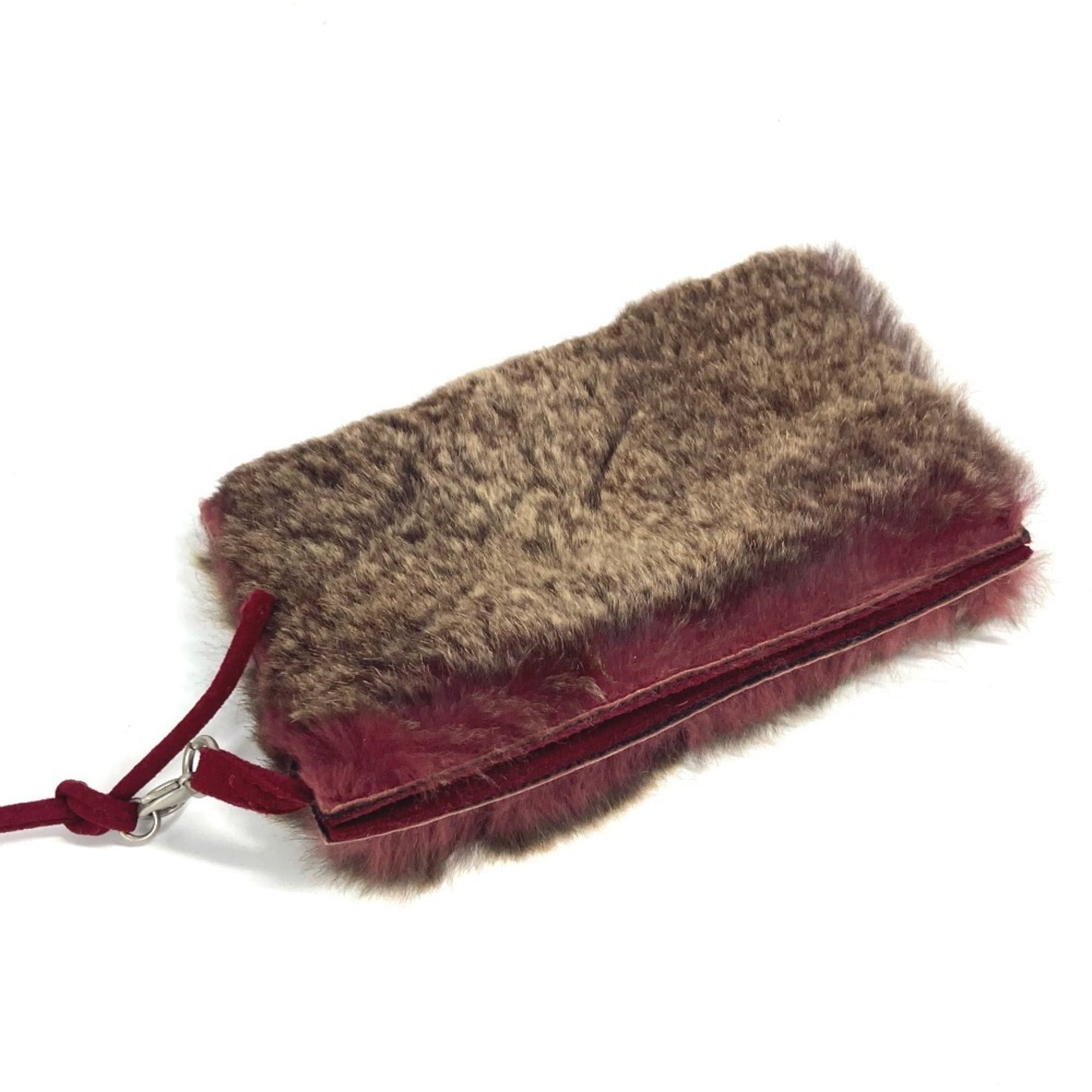 Chanel Brown Red Color Fur Shoulder Bag Tote Bag (Pre-Owned)