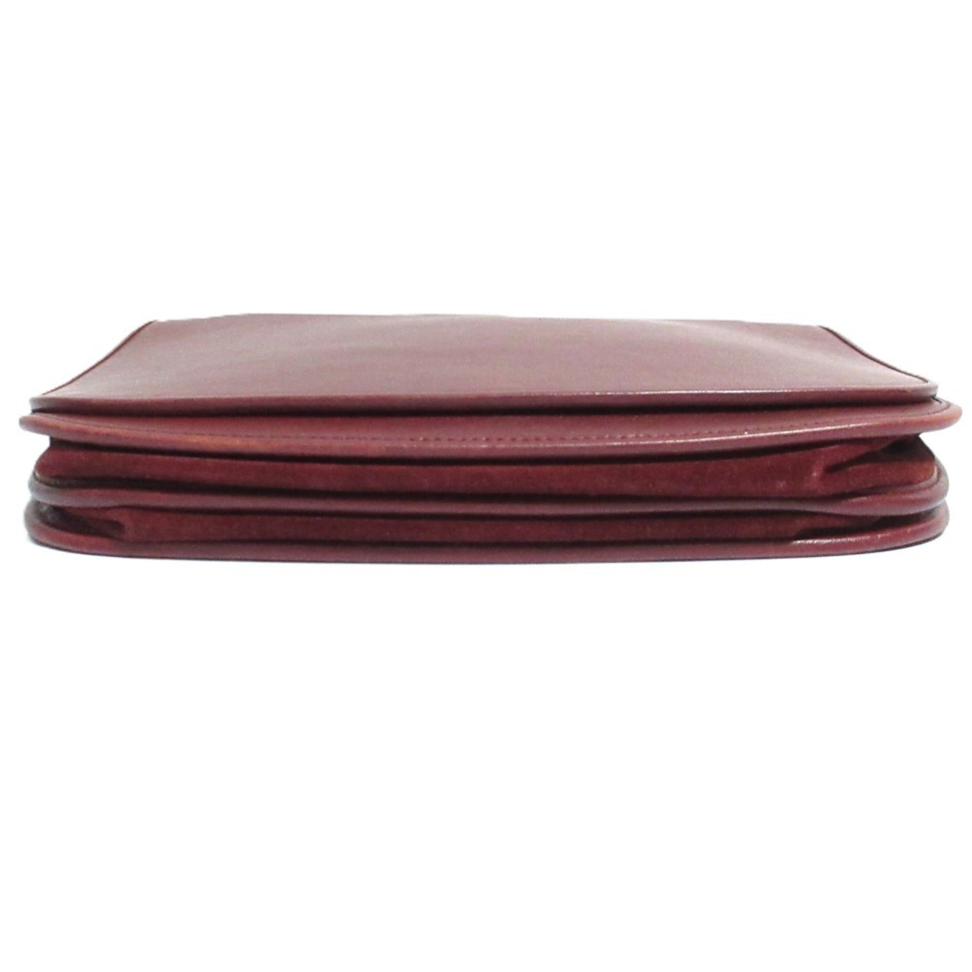 Cartier Bordeaux Leather Shoulder Bag (Pre-Owned)