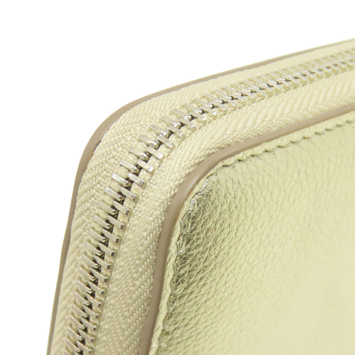 Jimmy Choo Gold Leather Long Wallet (Bi-Fold) (Pre-Owned)
