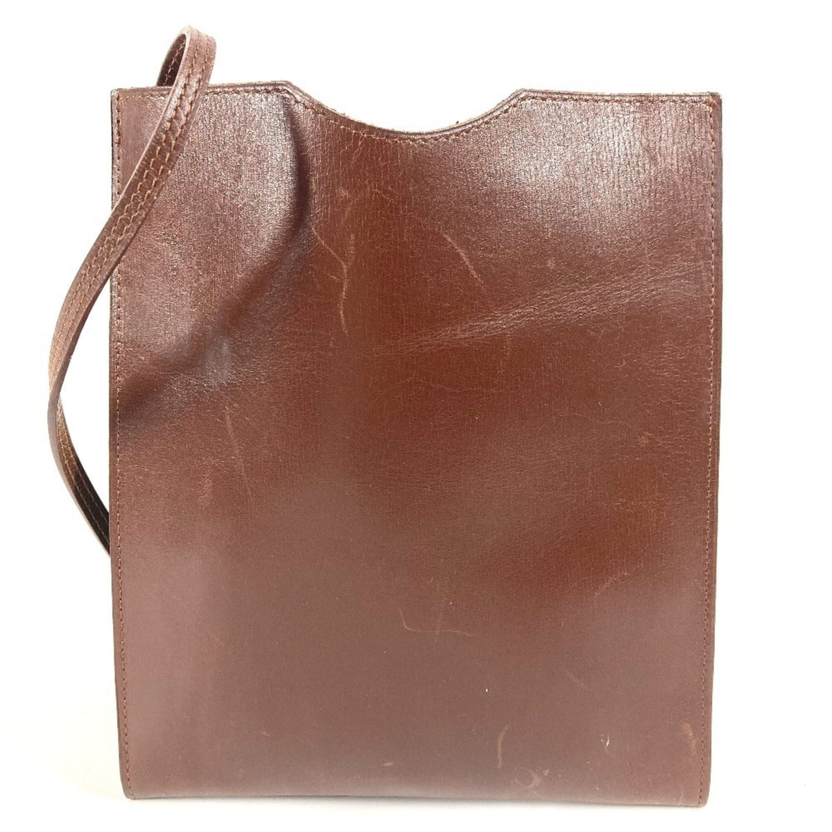 Hermes Brown Havane Box Calf Leather Pochette Shoulder Bag (Pre-Owned)