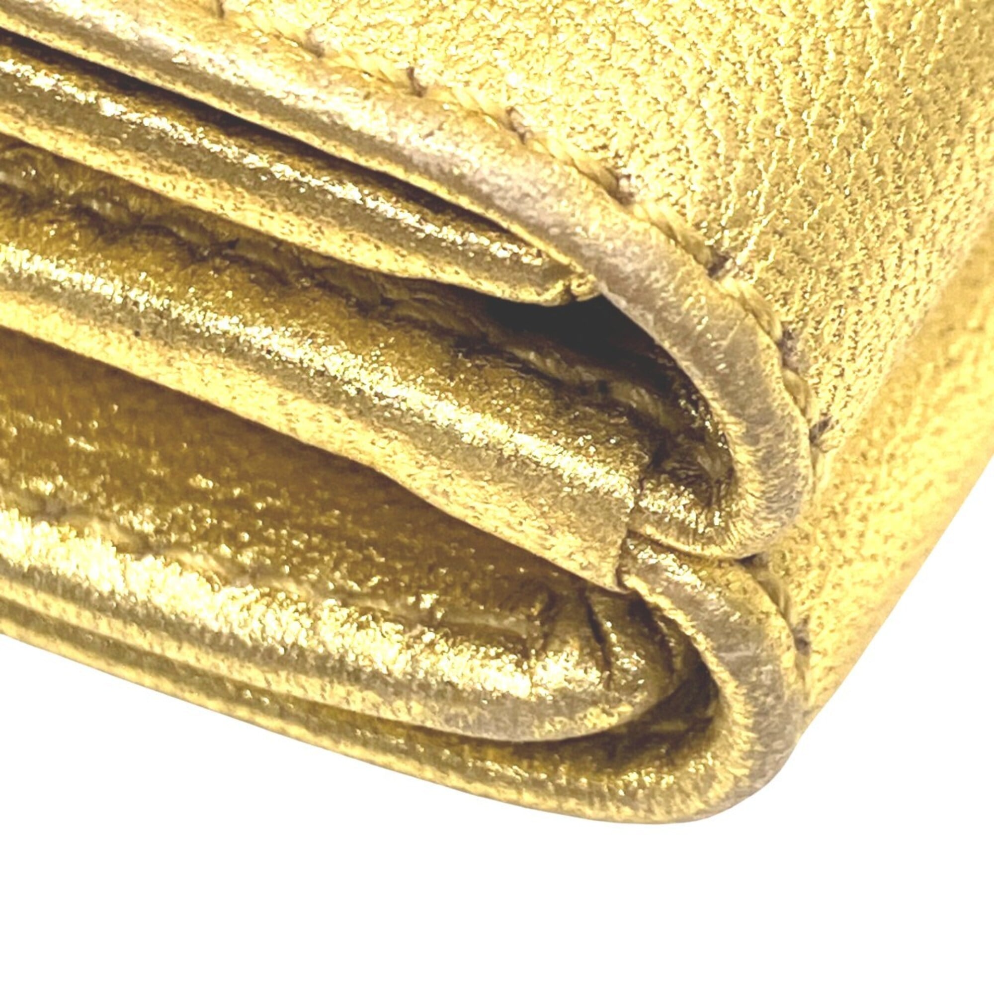 Loewe Gold Leather Wallet (Tri-Fold) (Pre-Owned)