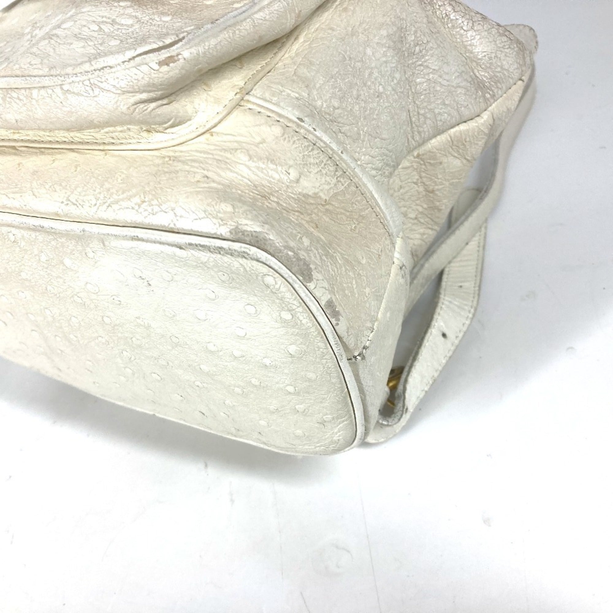 Versace Gold Ivory Leather Backpack (Pre-Owned)