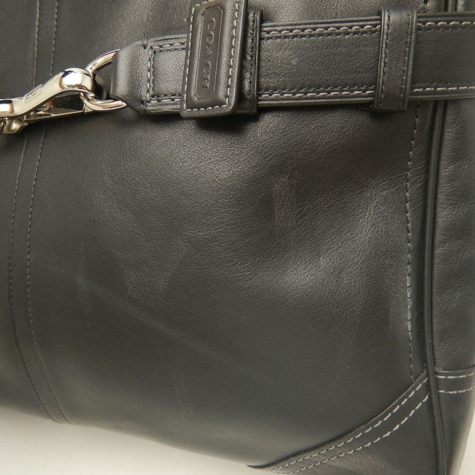 Coach Black Leather Tote Bag (Pre-Owned)