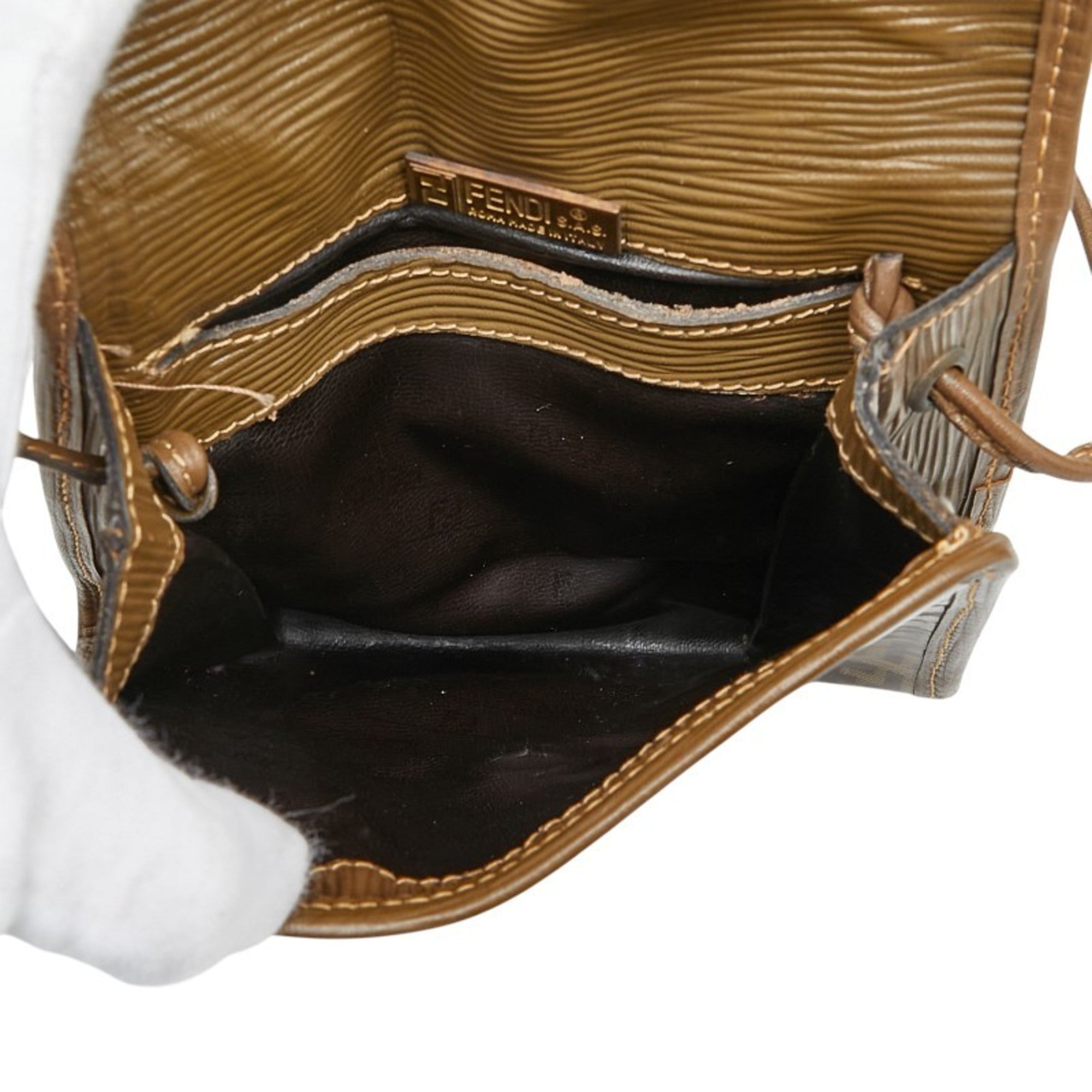 Fendi Brown Pvc Leather Shoulder Bag (Pre-Owned)