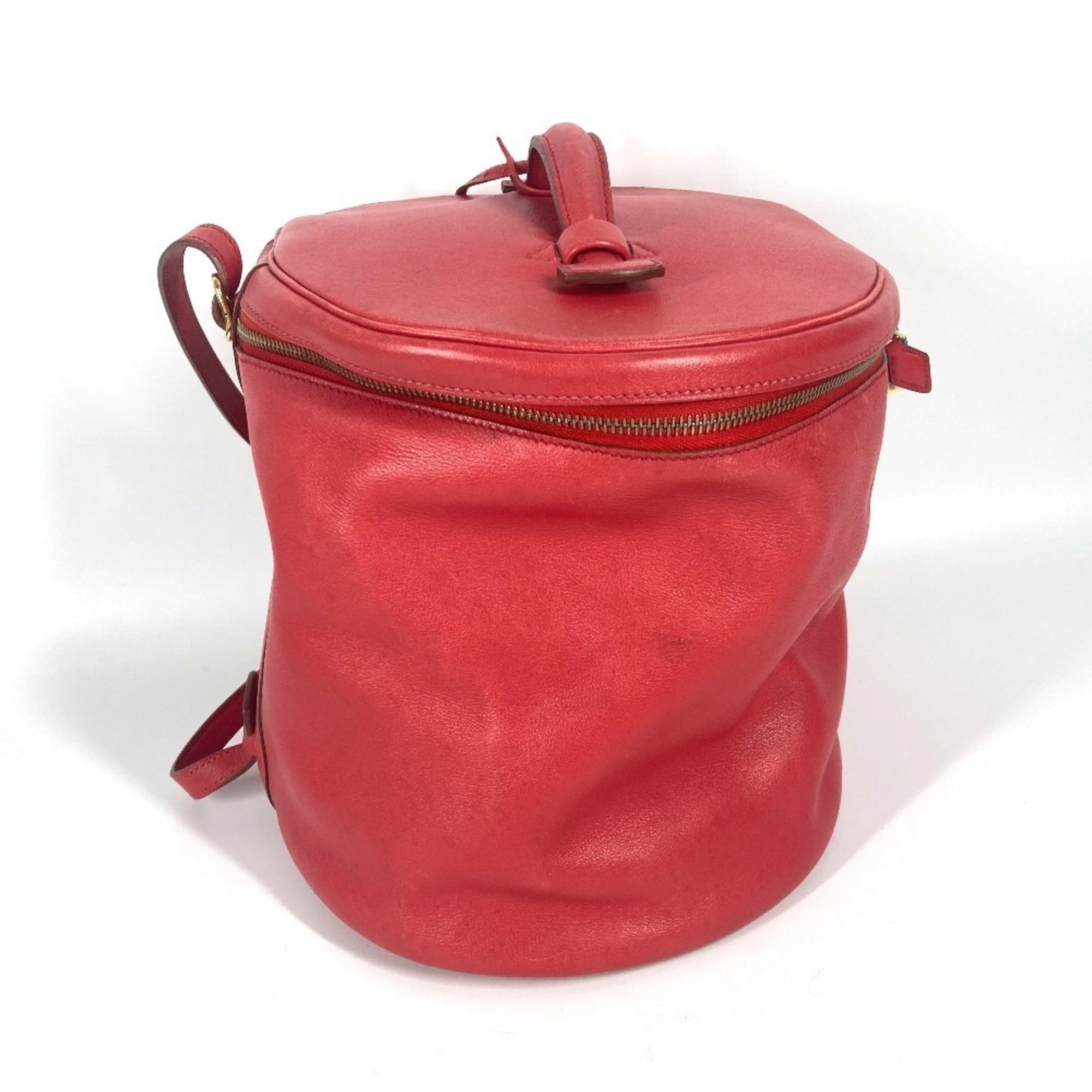 Hermes Intercity Red Color Leather Handbag Shoulder Bag Vanity Bag (Pre-Owned)