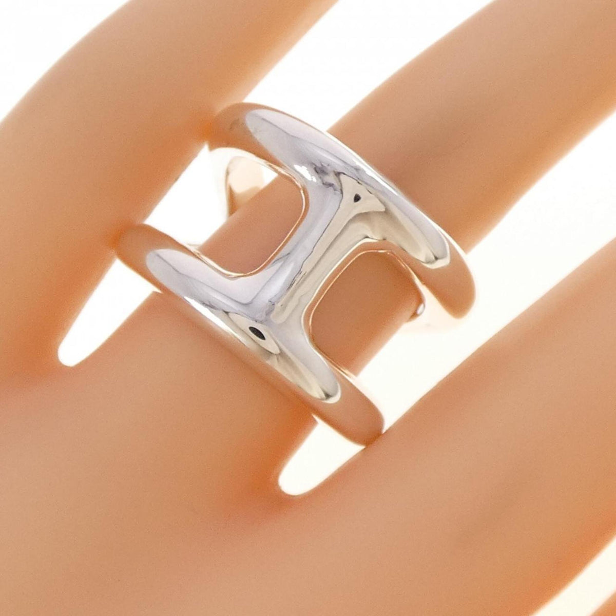 Hermes Silver 925 Band Ring (Pre-Owned)