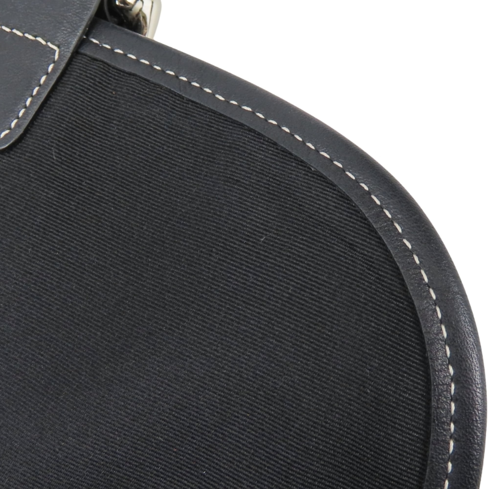 Coach Black Gray Canvas Leather Shoulder Bag (Pre-Owned)