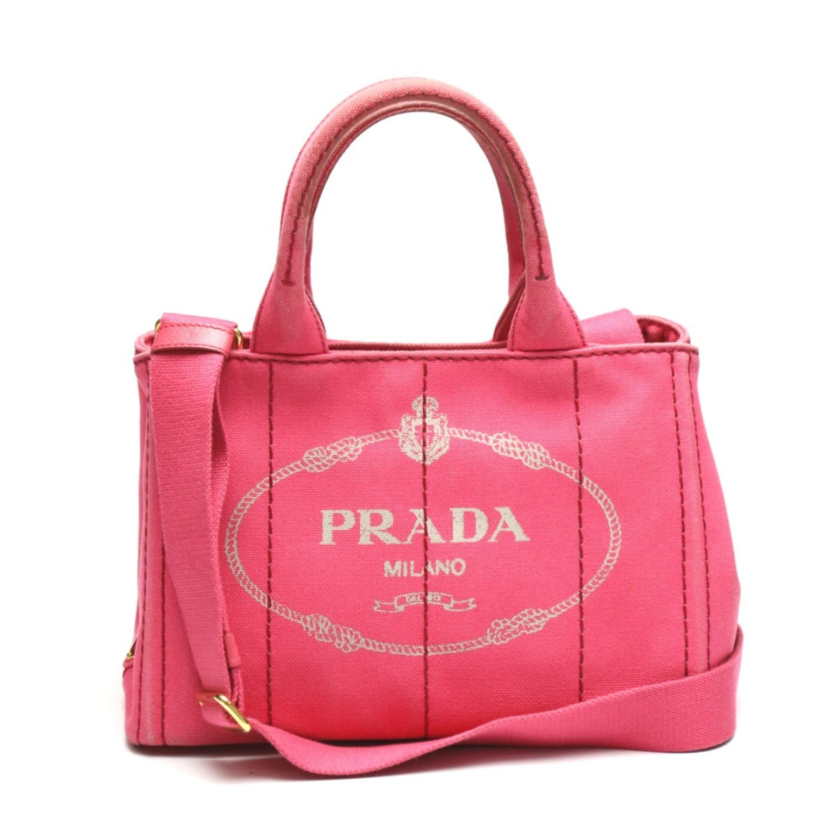 Prada Pink Canvas Tote Bag (Pre-Owned)