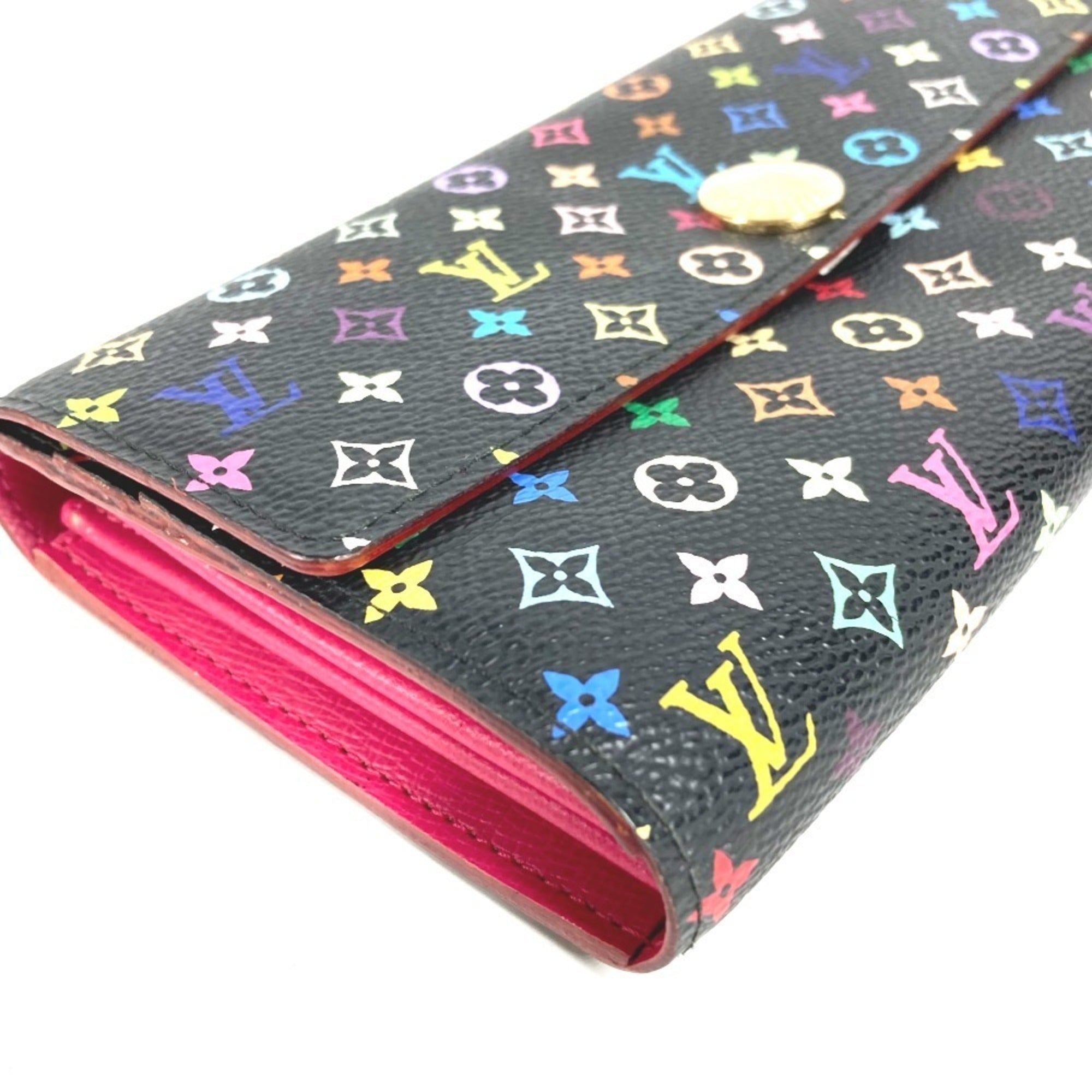 Louis Vuitton Black Multi-Color Noir Monogram Multicolore Long Wallet (Bi-Fold) (Pre-Owned)