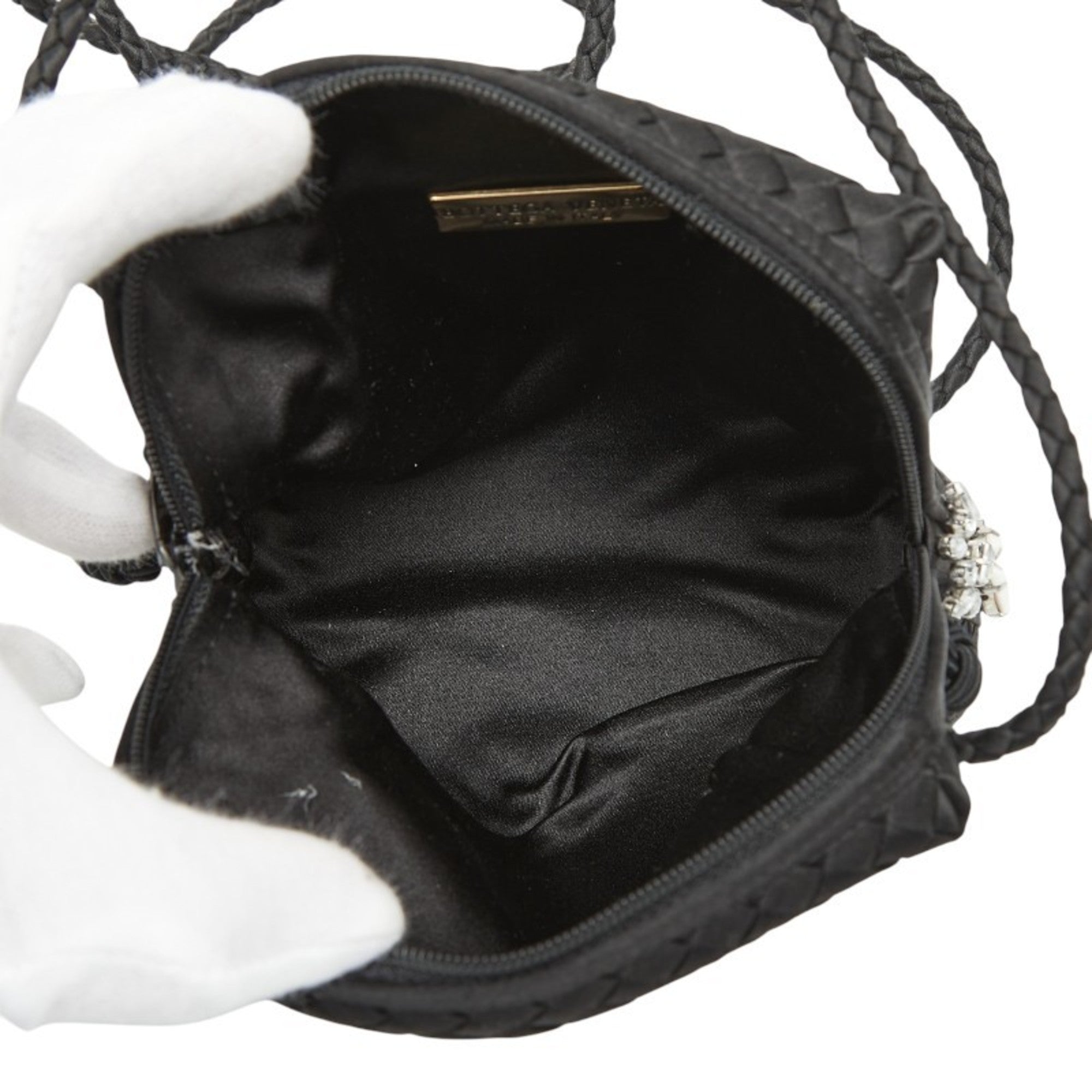 Bottega Veneta Black Satin Shoulder Bag (Pre-Owned)