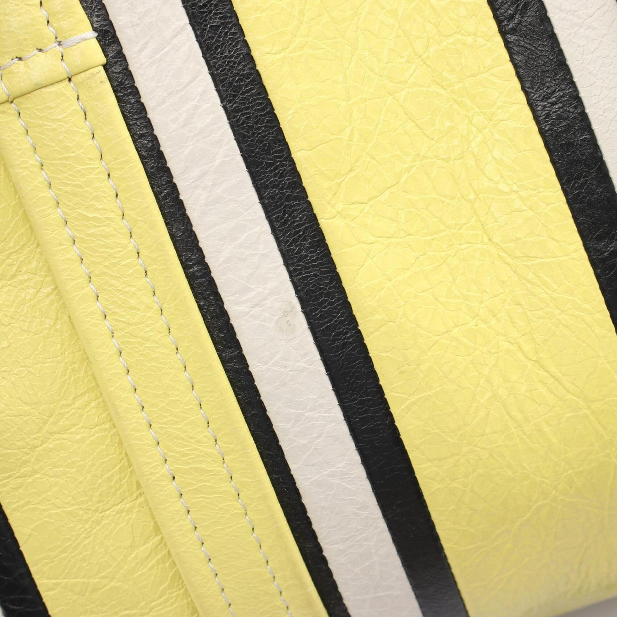 Balenciaga Black White Yellow Leather Handbag (Pre-Owned)
