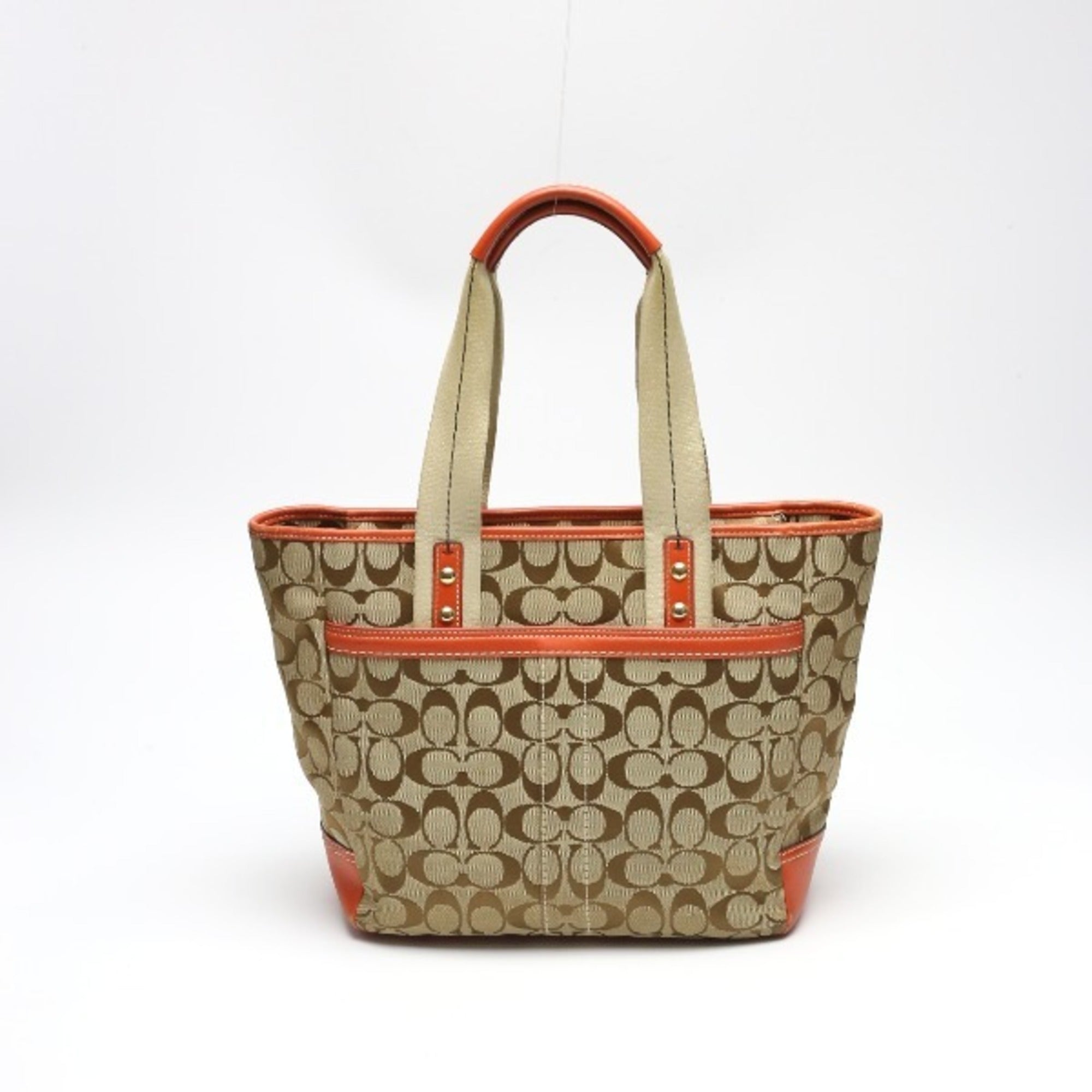 Coach Orange Signature Line Tote Bag (Pre-Owned)