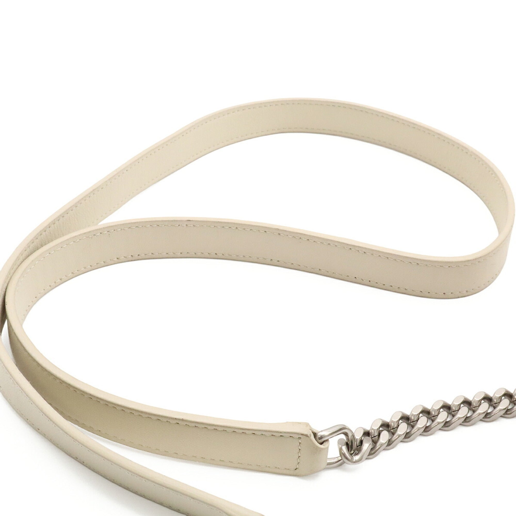 Yves Saint Laurent Ivory Leather Pouch Shoulder Bag (Pre-Owned)