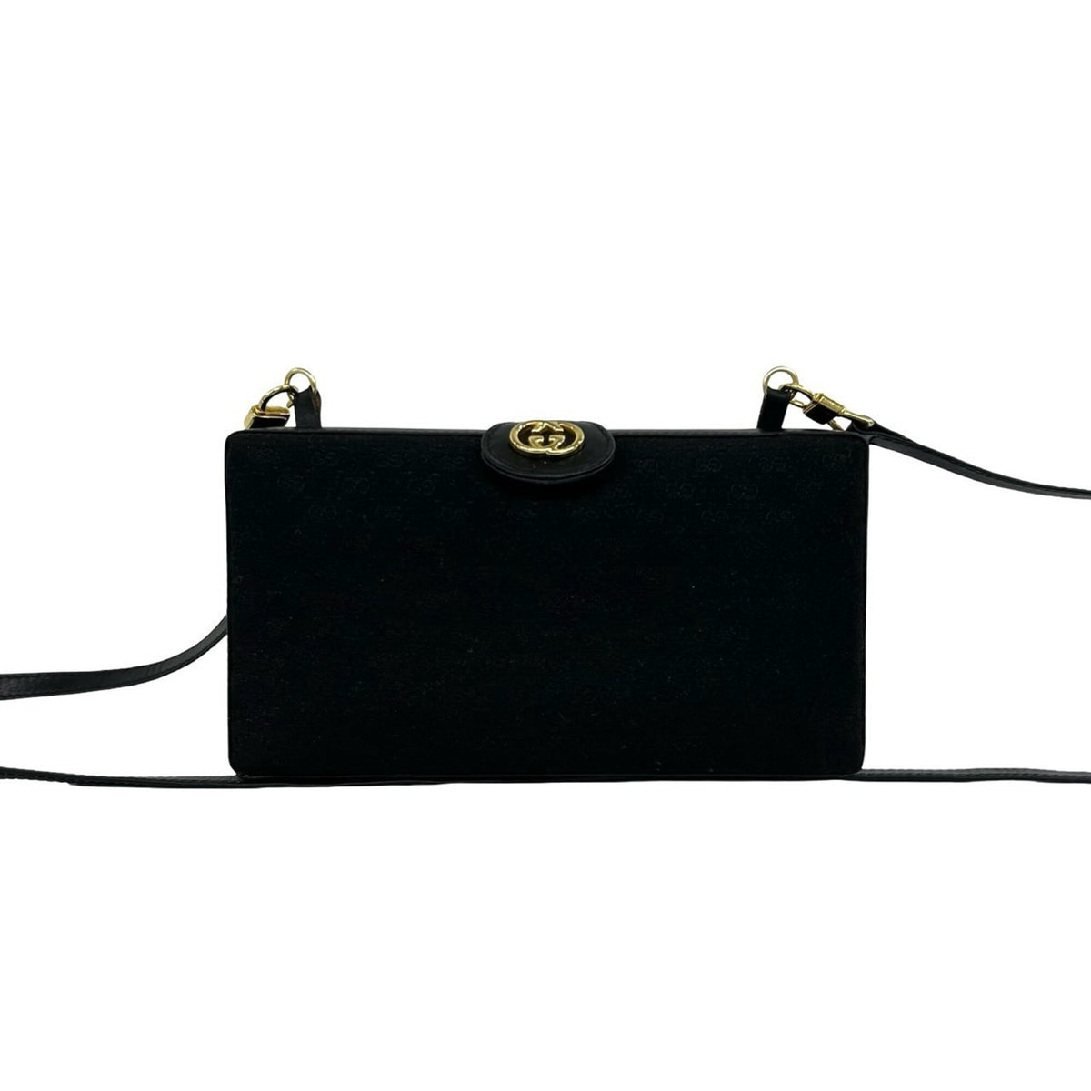 Gucci Black Canvas Leather Shoulder Bag (Pre-Owned)