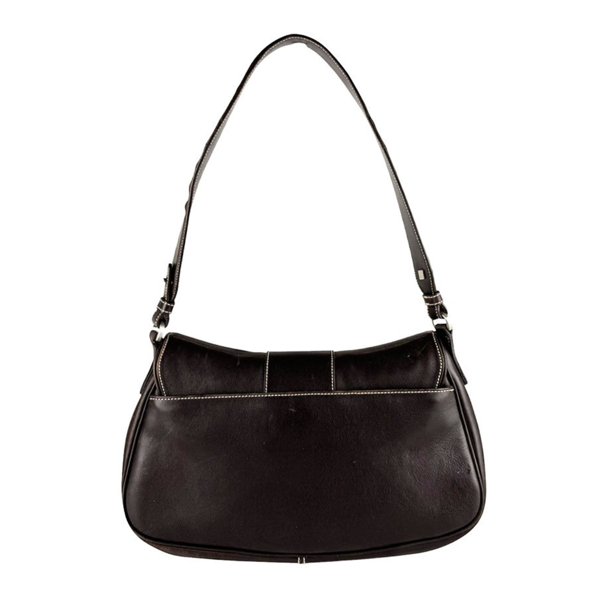 Salvatore Ferragamo Brown Leather Shoulder Bag (Pre-Owned)