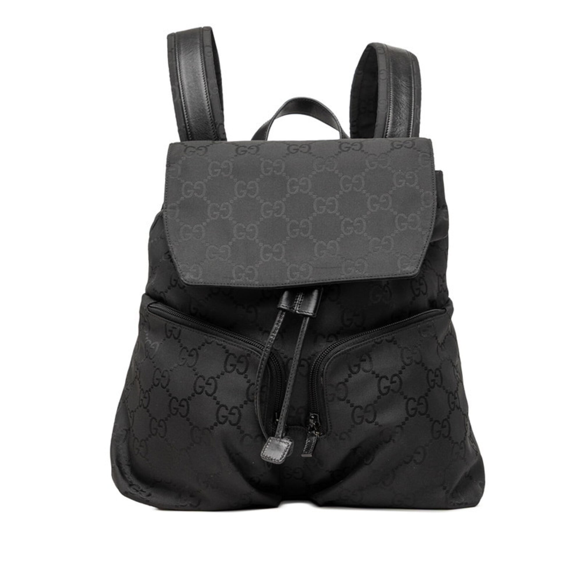 Gucci Black Nylon Leather Backpack (Pre-Owned)