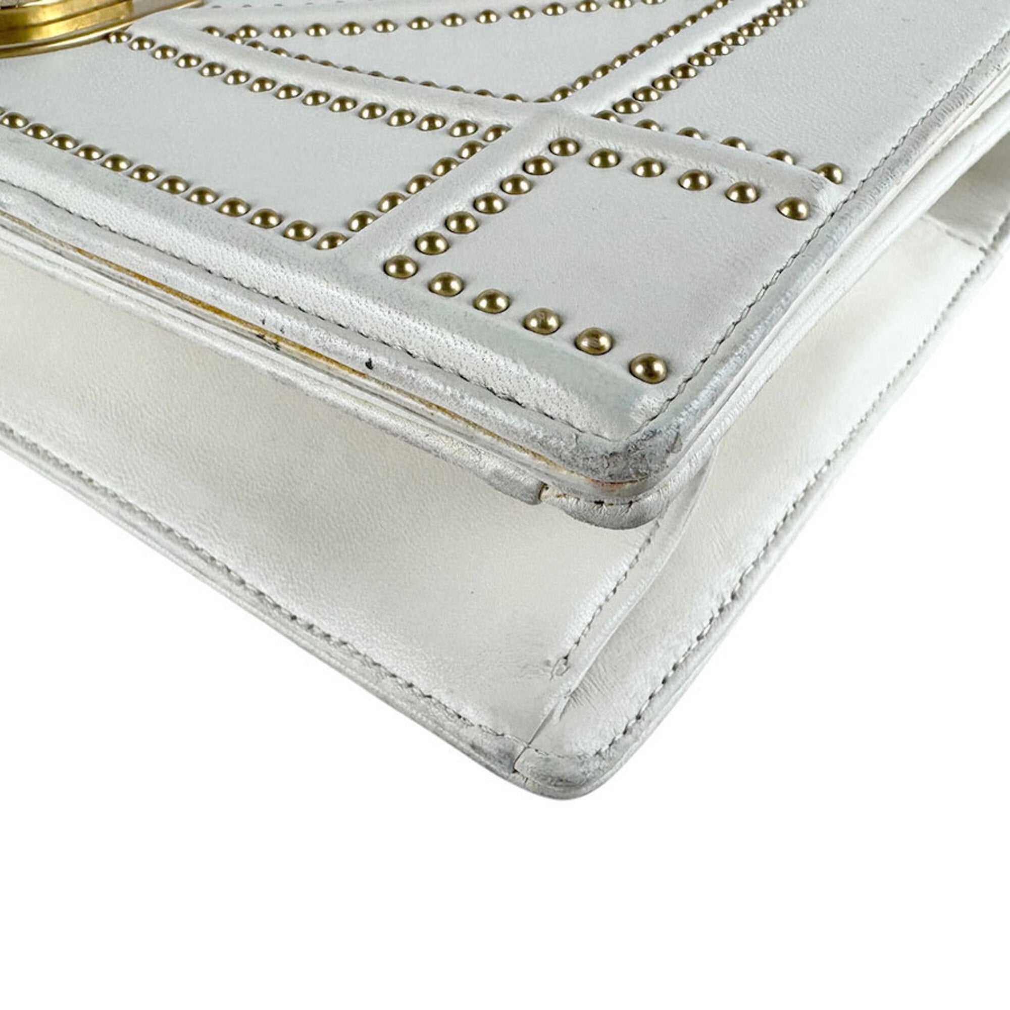 Christian Dior White Leather Shoulder Bag (Pre-Owned)