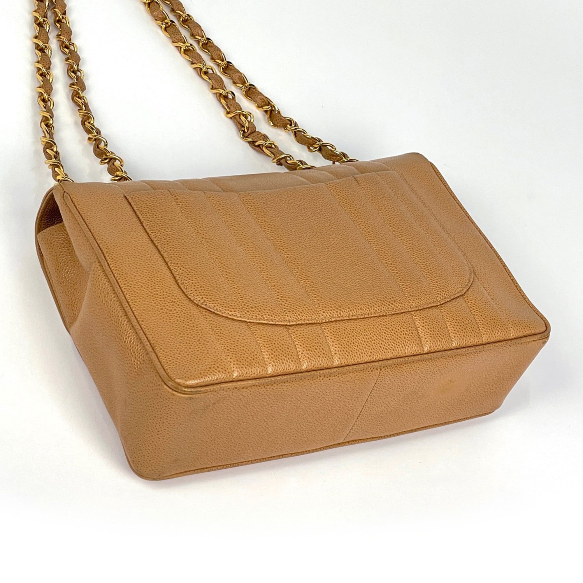 Chanel Mademoiselle Beige Grained Calfskin Shoulder Bag (Pre-Owned)