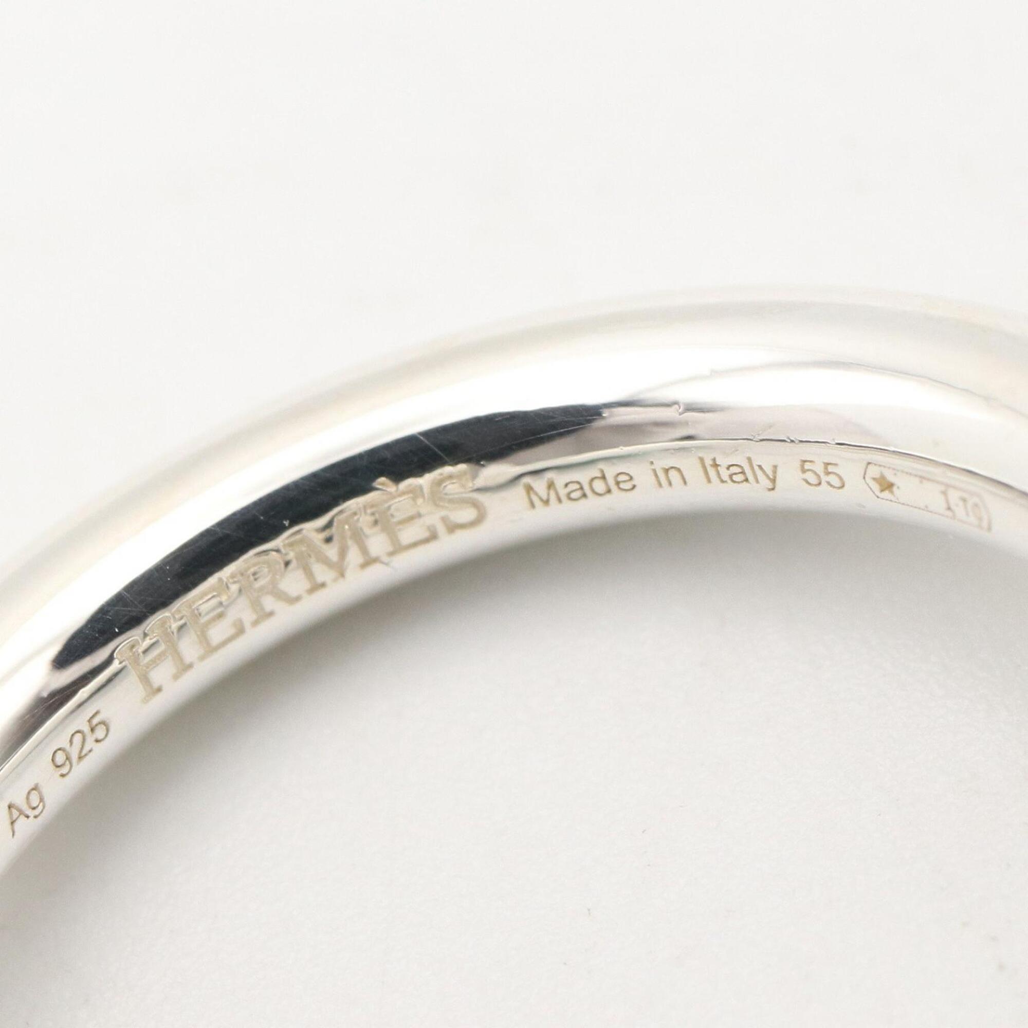 Hermes Silver Silver 925 Band Ring (Pre-Owned)