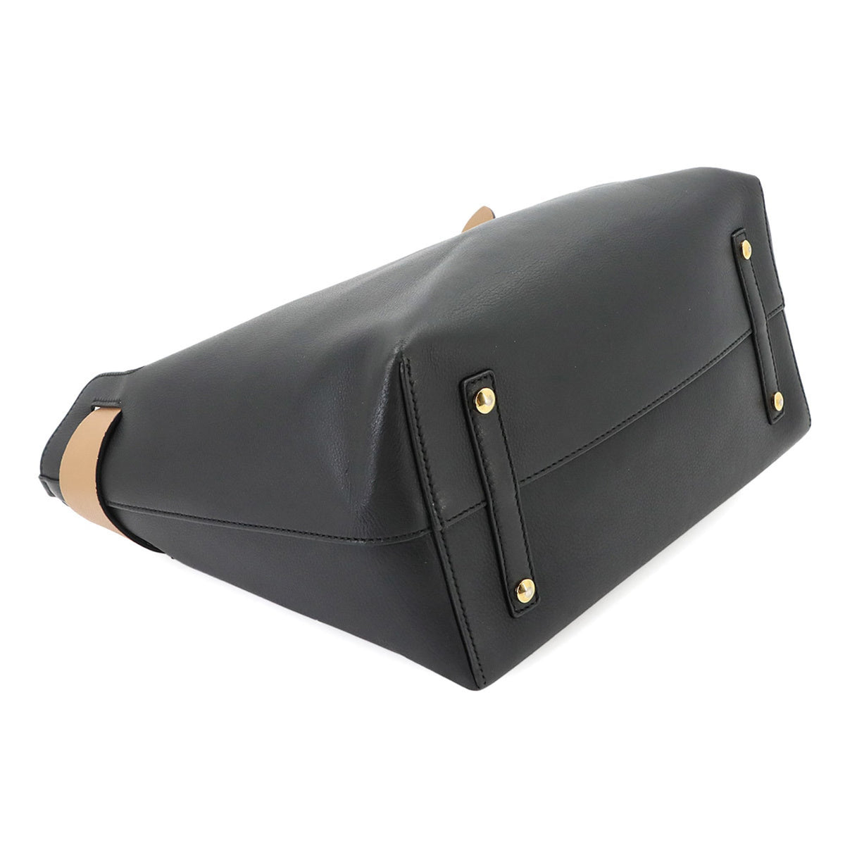 Burberry Beige Black Leather Handbag (Pre-Owned)